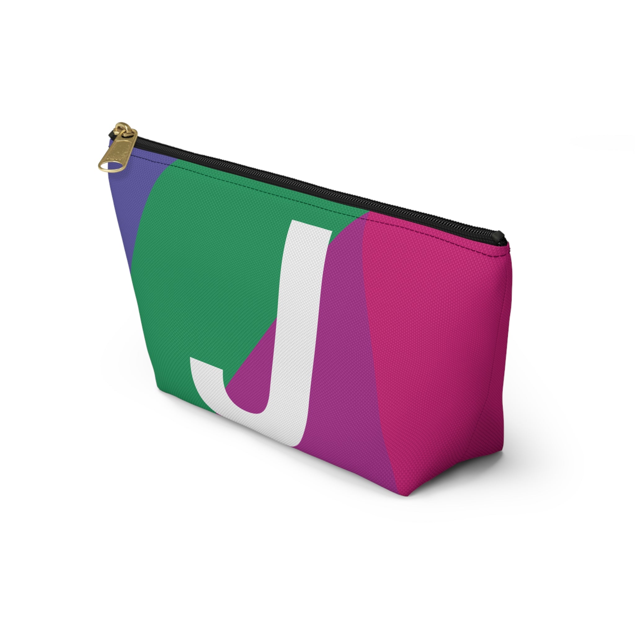 Initials Colorblock Accessory Pouch — Monogram J T-Bottom Cosmetic Bag