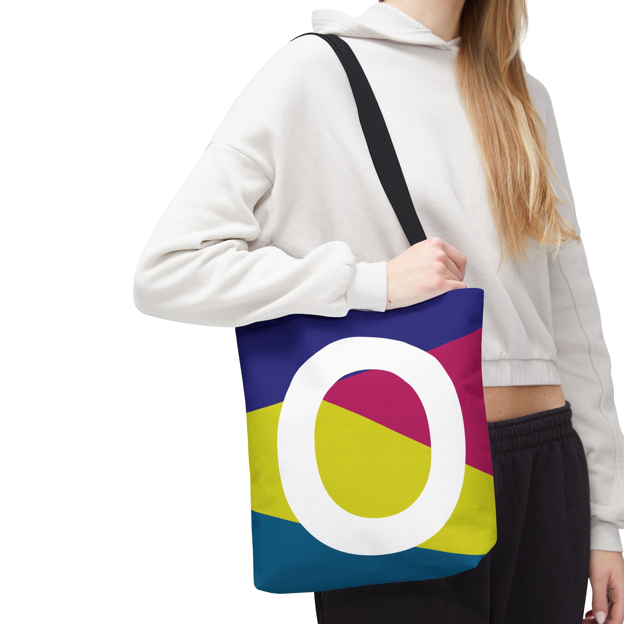 Monogram 'O' Colorblock Tote Bag — Personalized Initial O Shoulder Tote