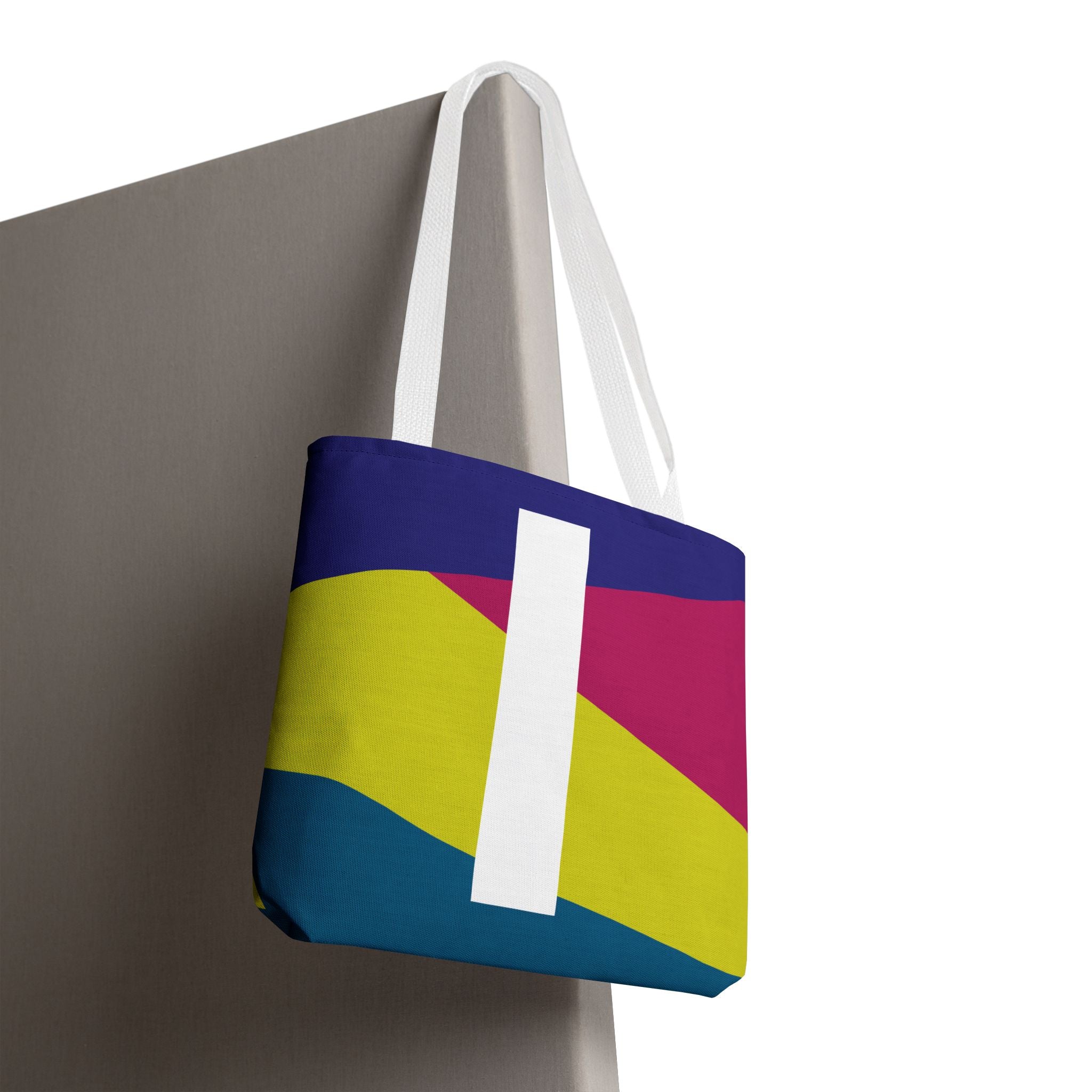 Monogram 'I' Colorblock Tote Bag — Personalized Initial I Shoulder Tote