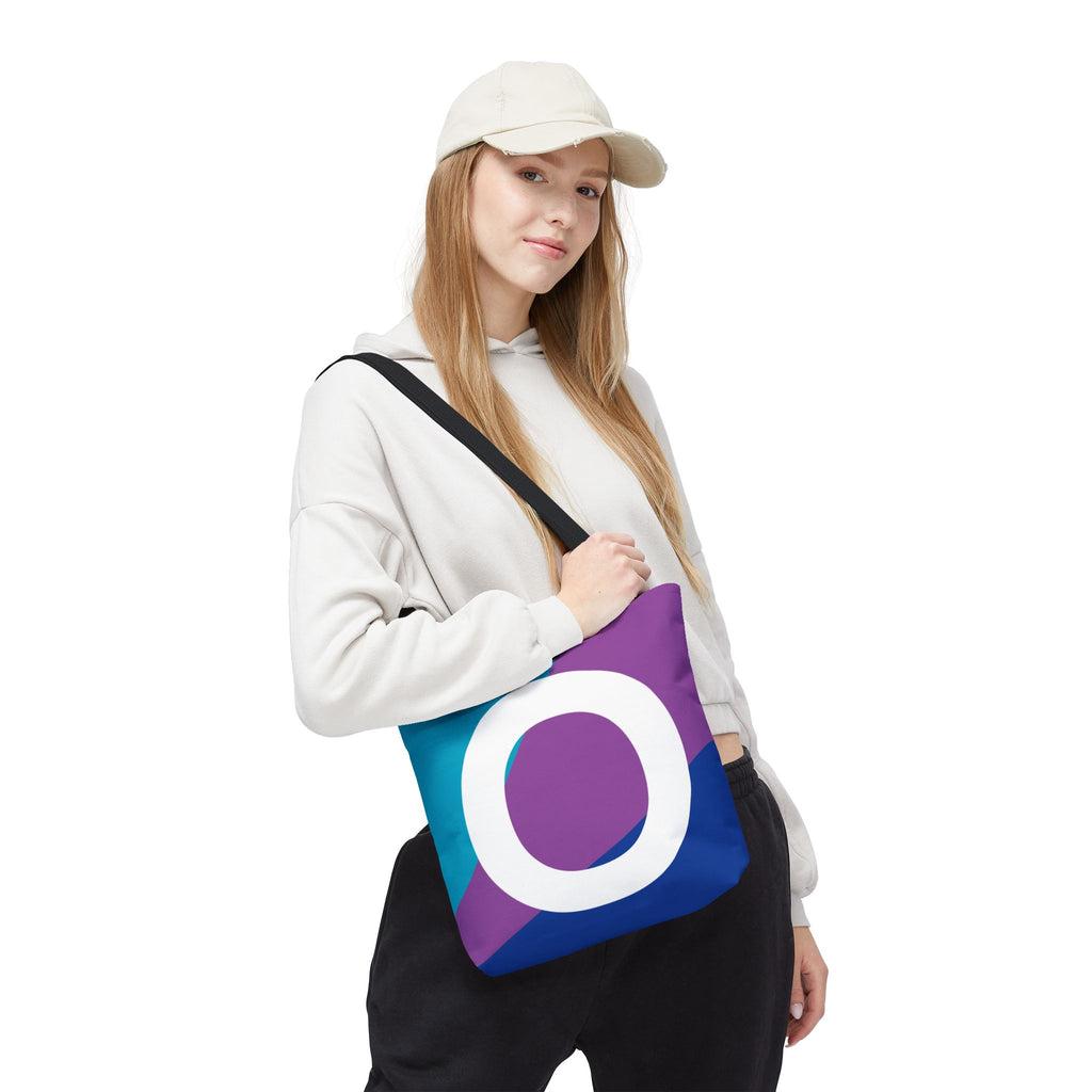 Monogram 'O' Colorblock Tote Bag — Personalized Initial O Shoulder Tote