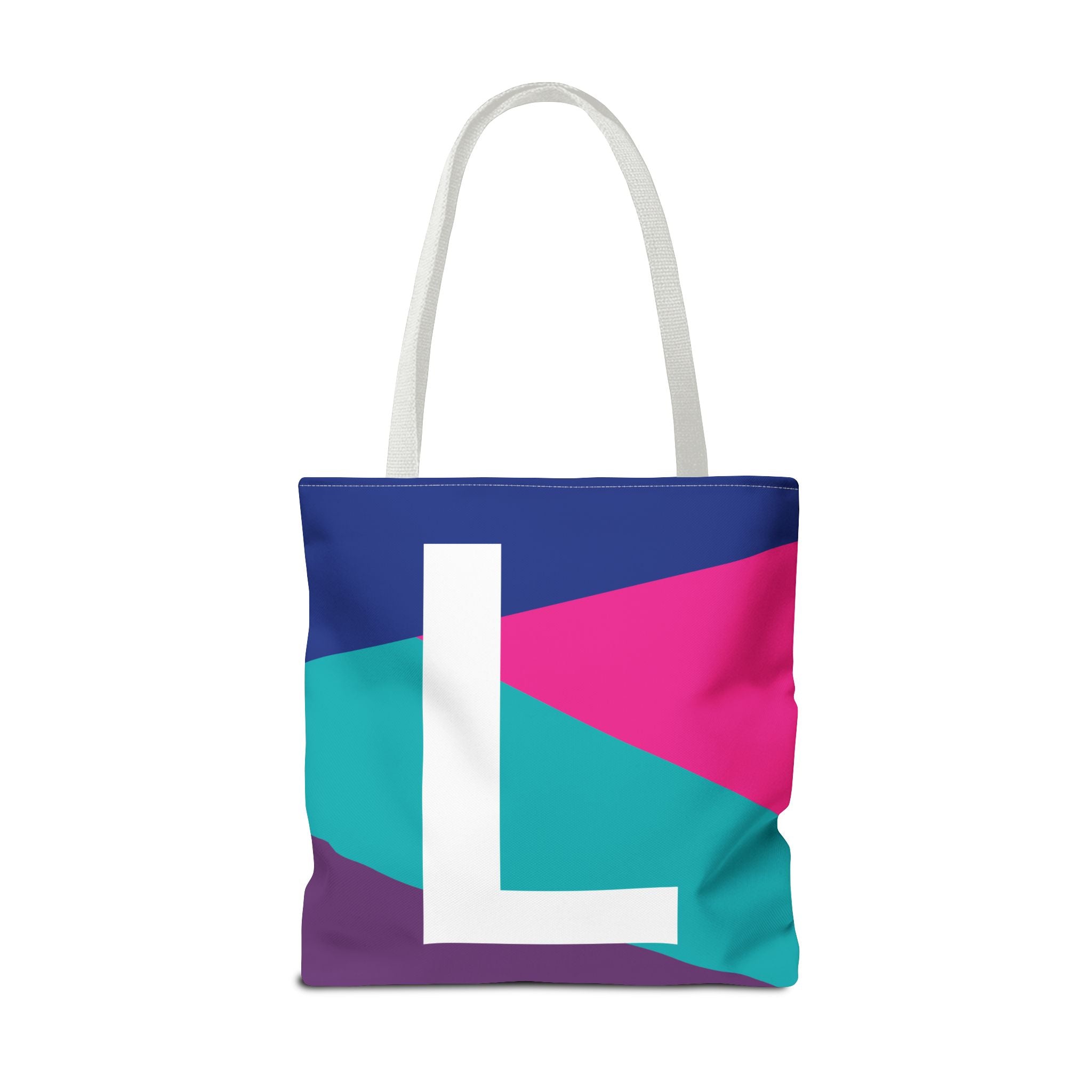 Monogram 'L' Colorblock Tote Bag — Personalized Initial L Shoulder Tote