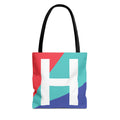 Monogram 'H' Colorblock Tote Bag — Personalized Initial H Shoulder Tote