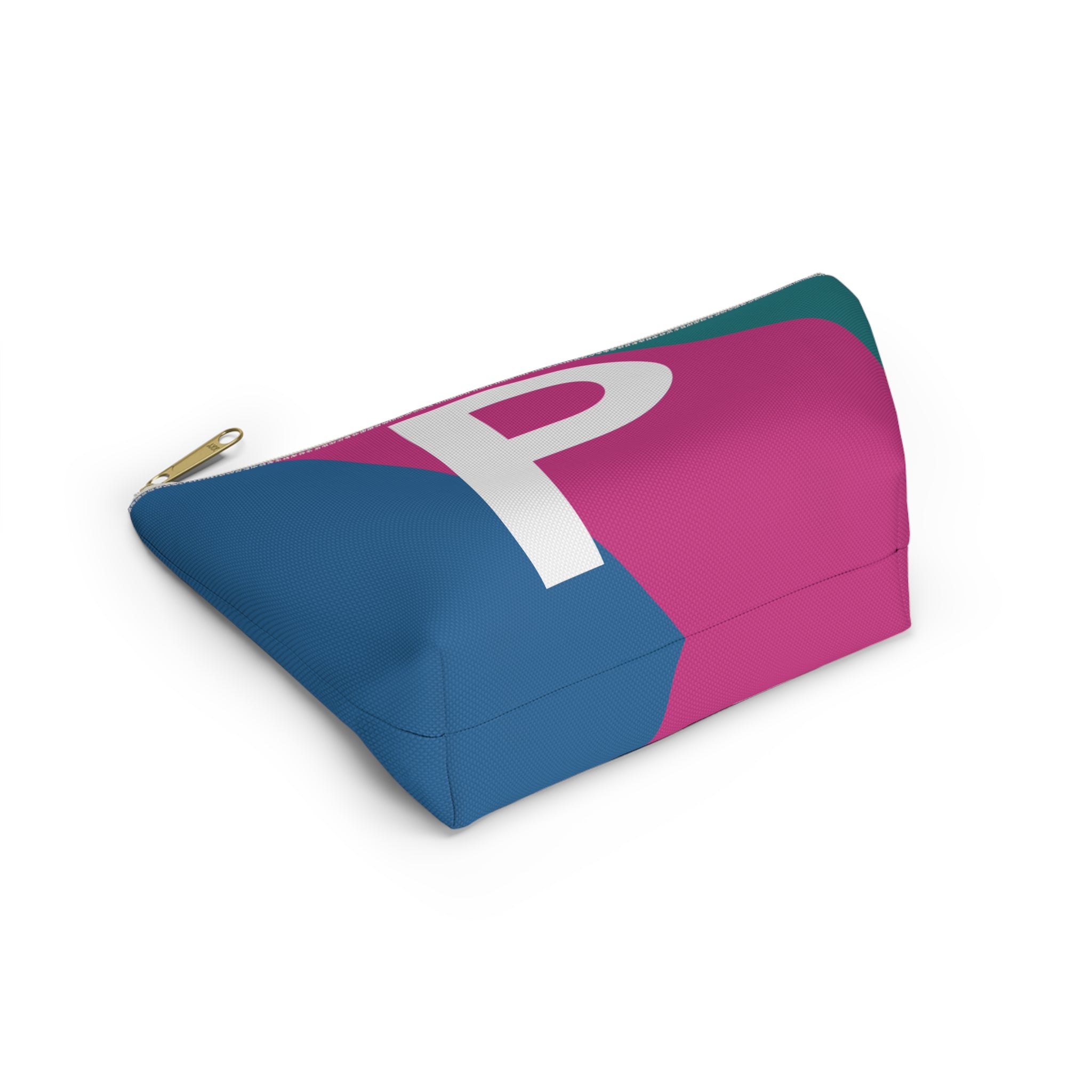Initials Colorblock Accessory Pouch — Monogram P T-Bottom Cosmetic Bag