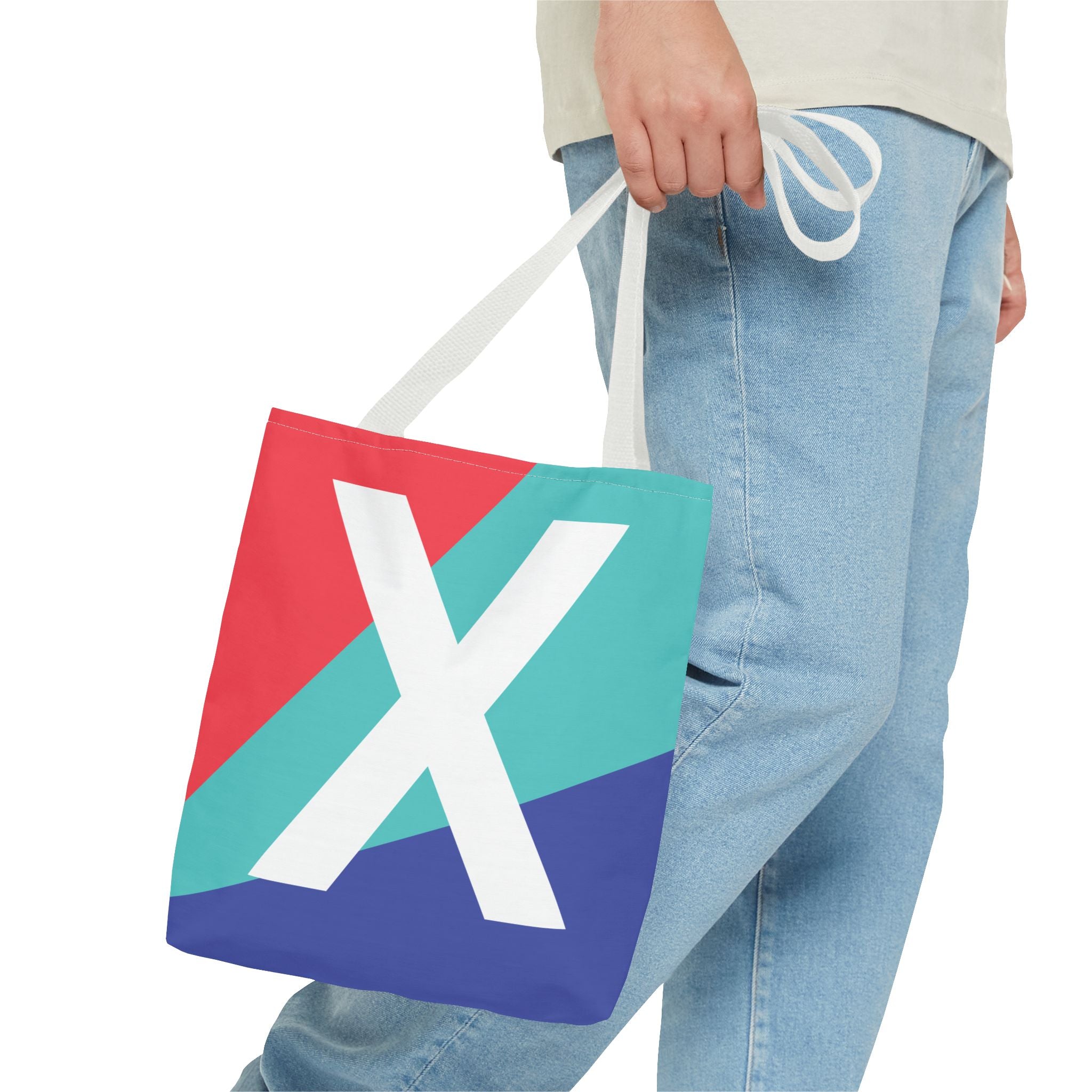 Monogram 'X' Colorblock Tote Bag — Personalized Initial X Shoulder Tote