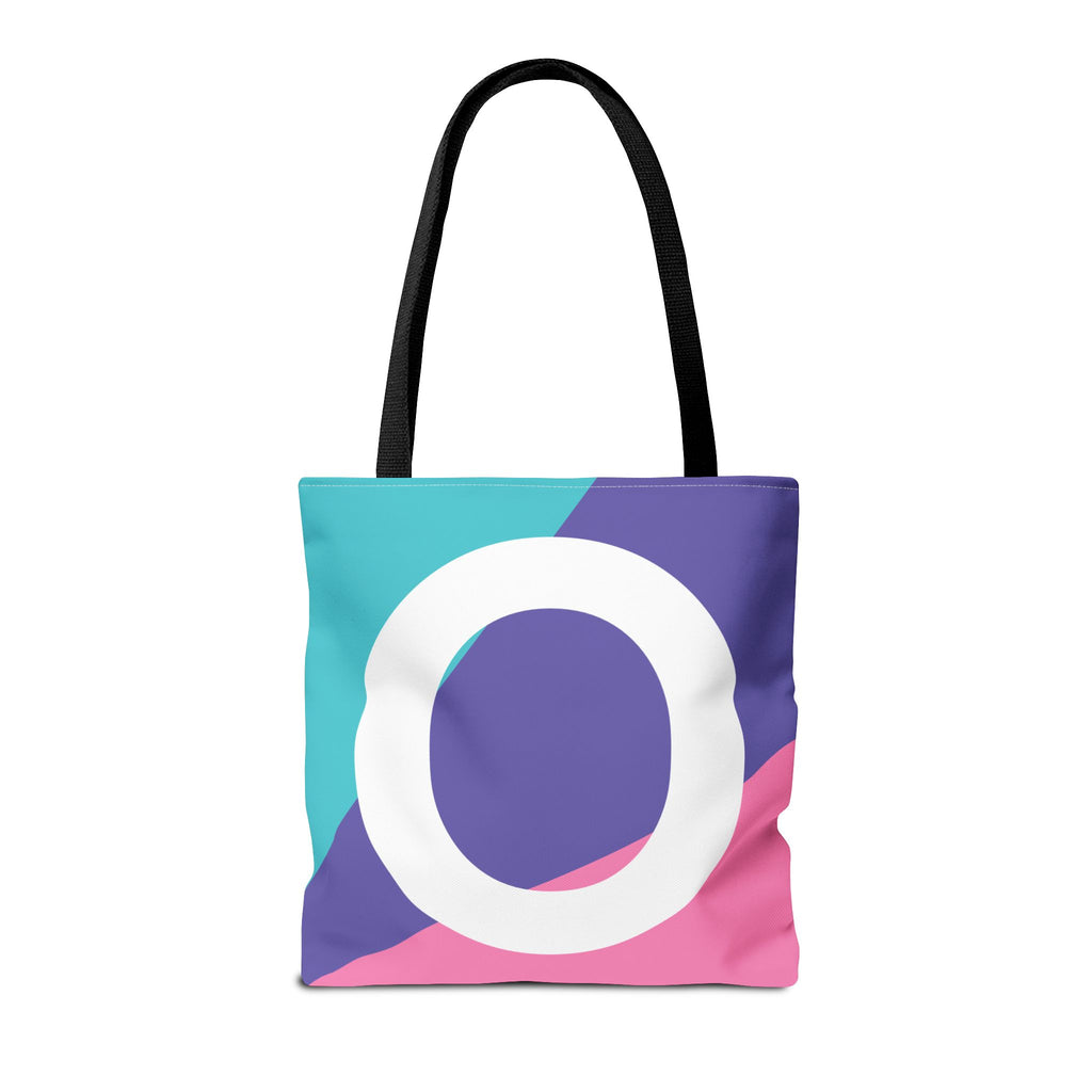 Monogram 'O' Colorblock Tote Bag — Personalized Initial O Shoulder Tote
