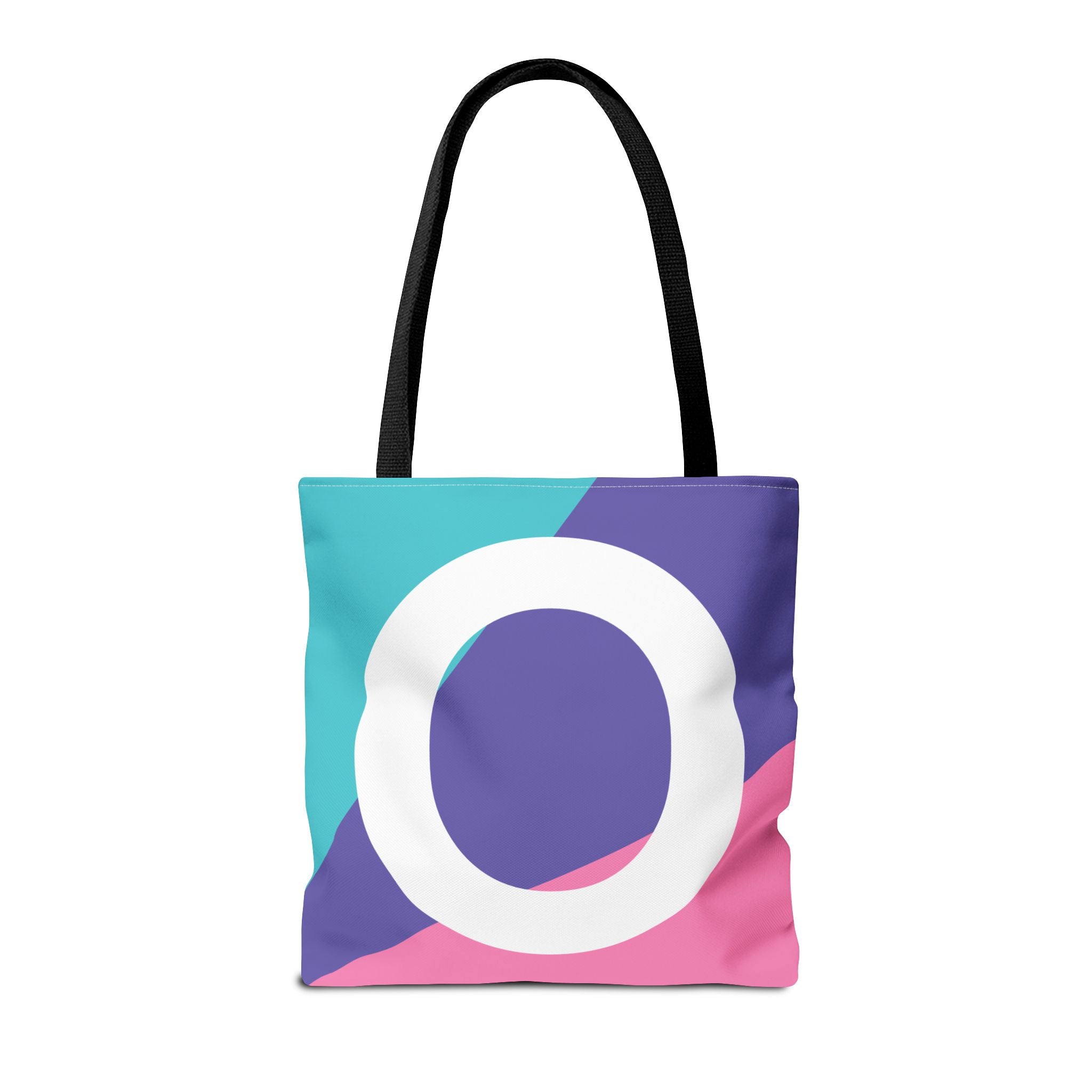 Monogram 'O' Colorblock Tote Bag — Personalized Initial O Shoulder Tote