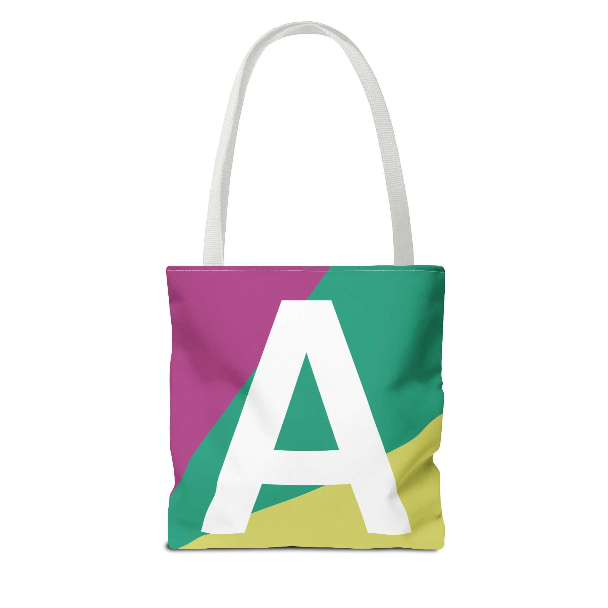 Monogram 'A' Colorblock Tote Bag — Personalized Initial A Shoulder Tote