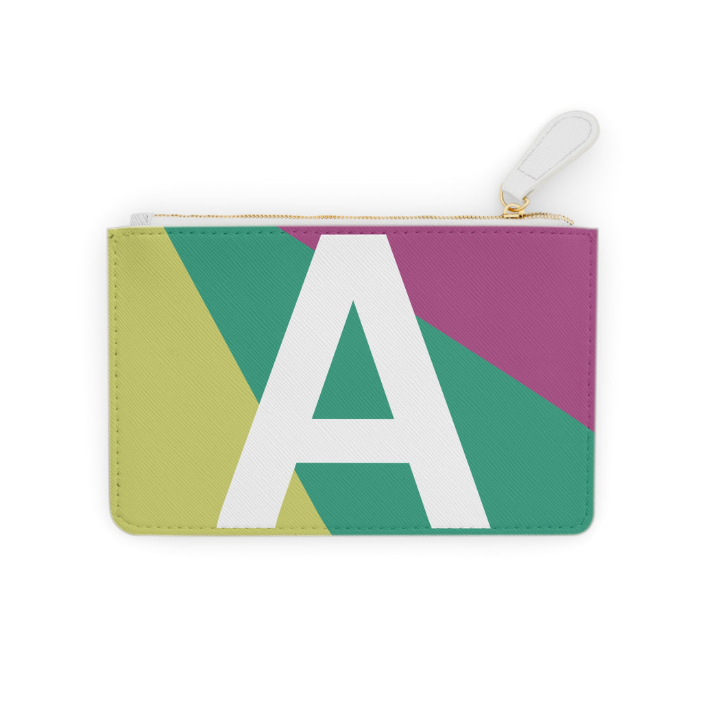 Initial A Mini Clutch — Colorblock Monogram Wristlet Wallet