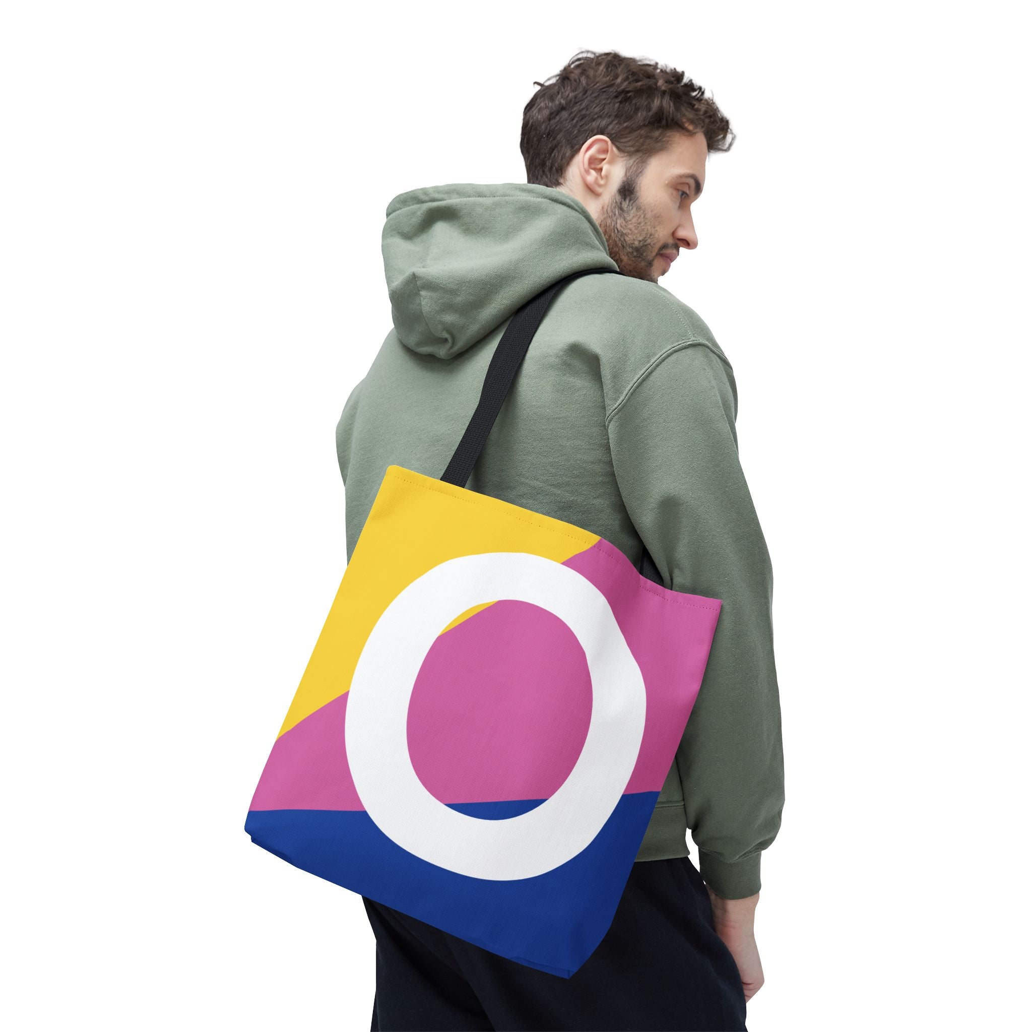 Monogram 'O' Colorblock Tote Bag — Personalized Initial O Shoulder Tote