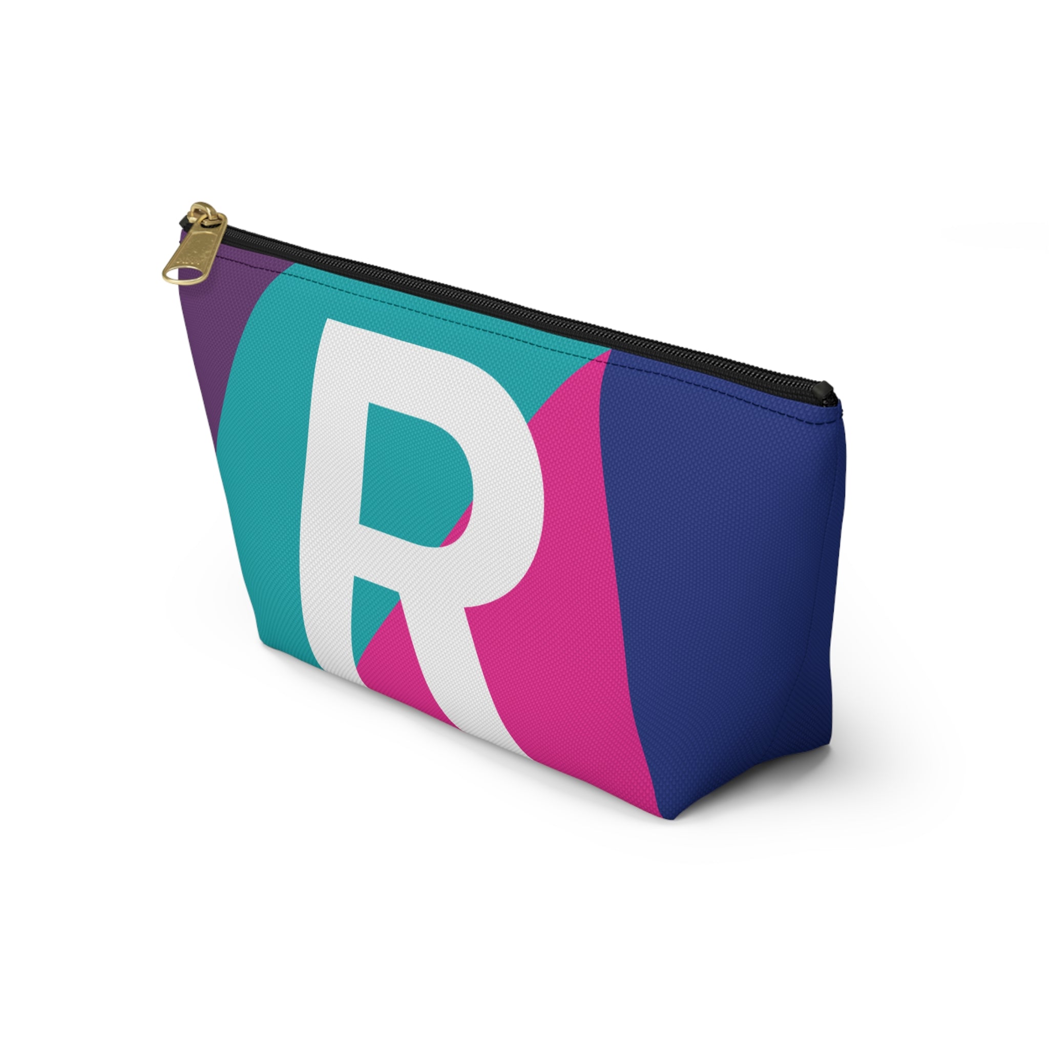 Colorblock Accessory Pouch — Monogram R T-Bottom Cosmetic Bag