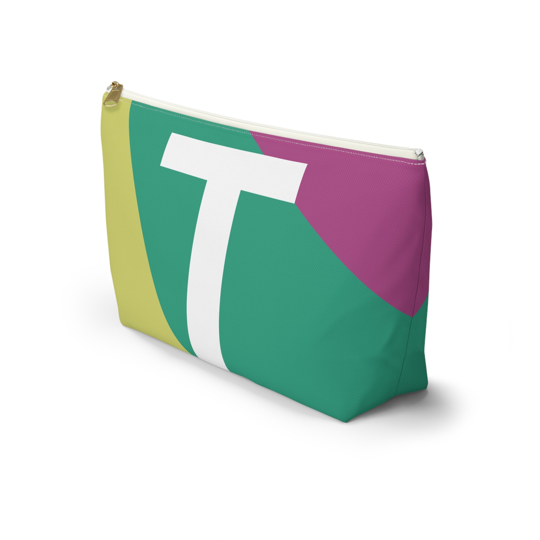 Initials Colorblock Accessory Pouch — Monogram T T-Bottom Cosmetic Bag