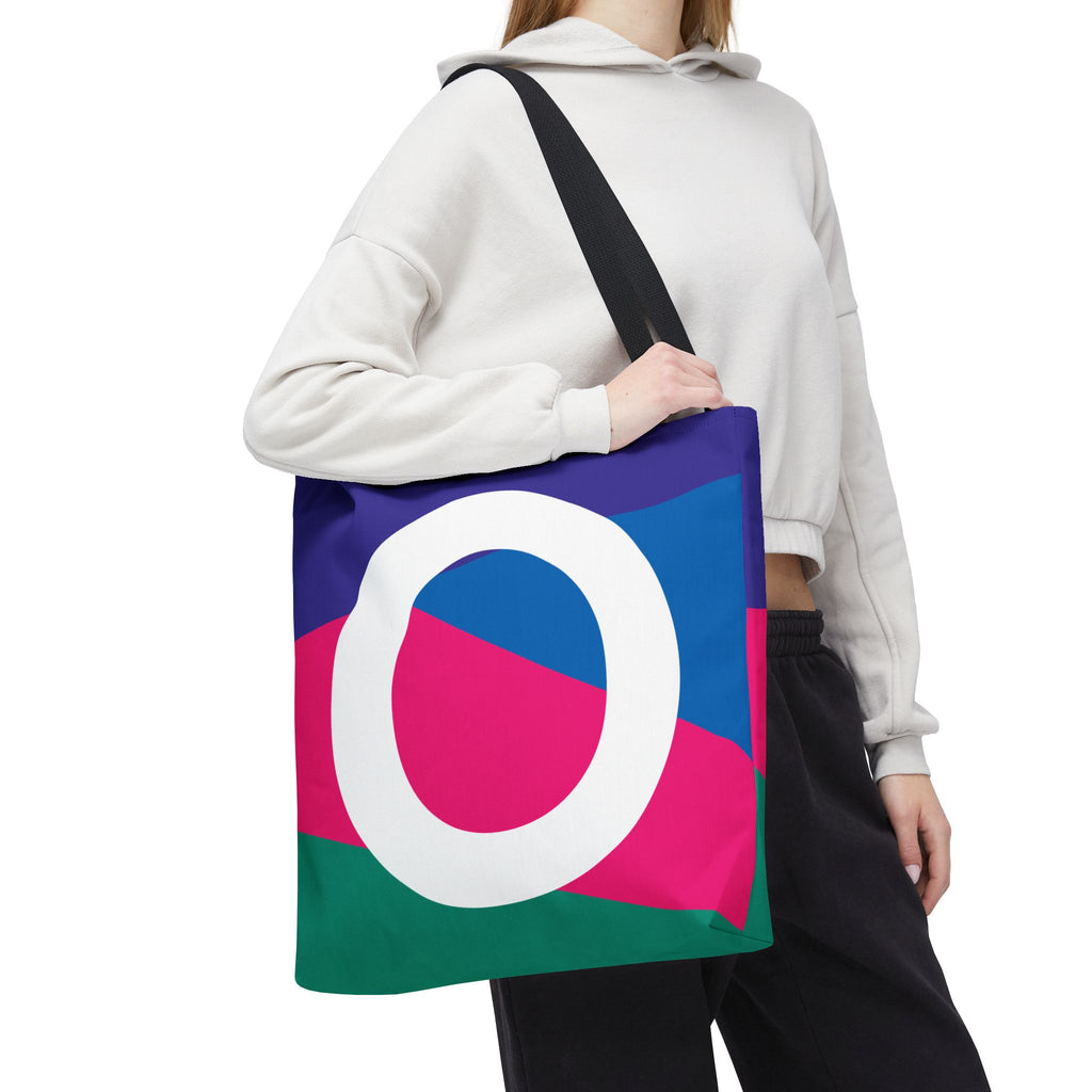 Monogram 'O' Colorblock Tote Bag — Personalized Initial O Shoulder Tote