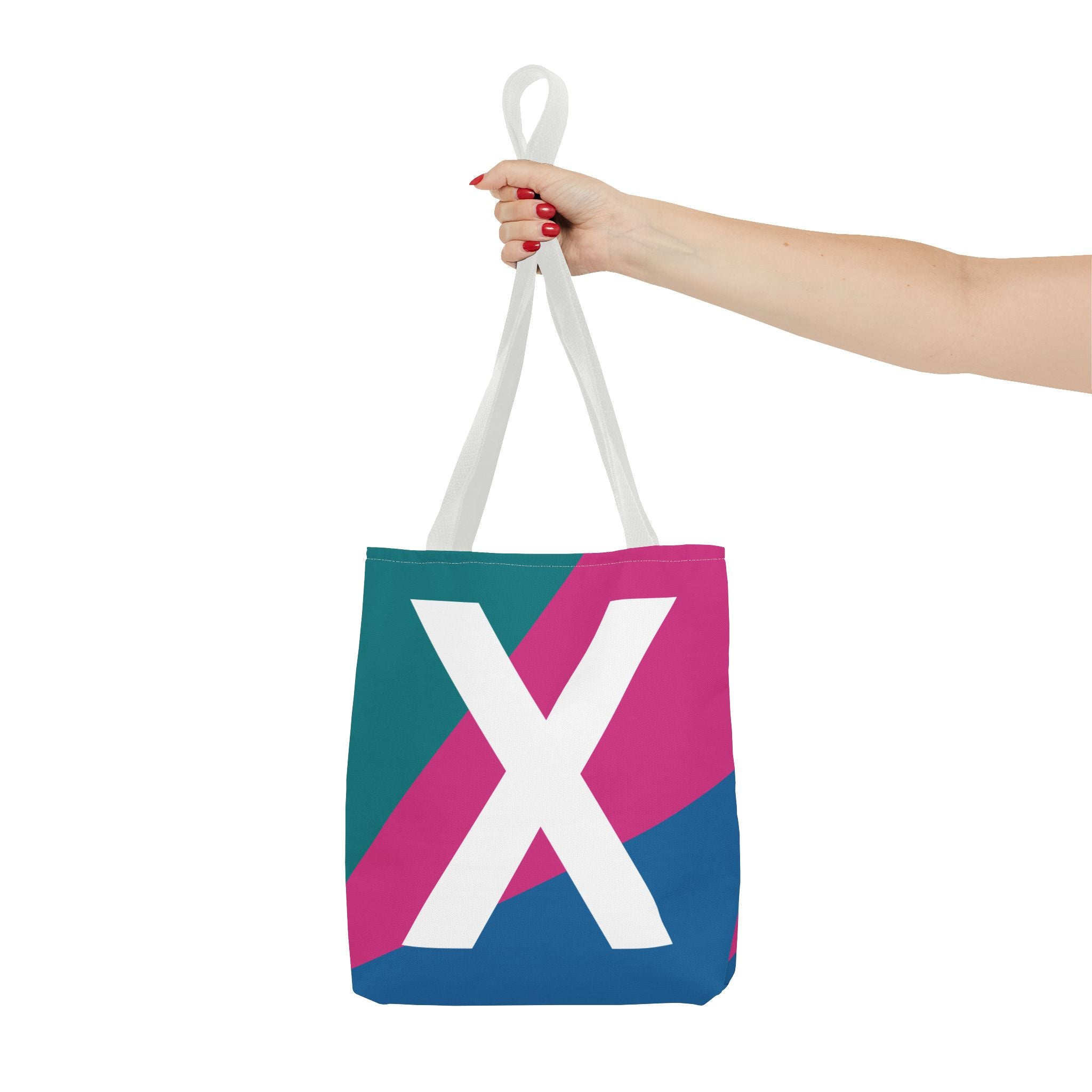 Monogram 'X' Colorblock Tote Bag — Personalized Initial X Shoulder Tote
