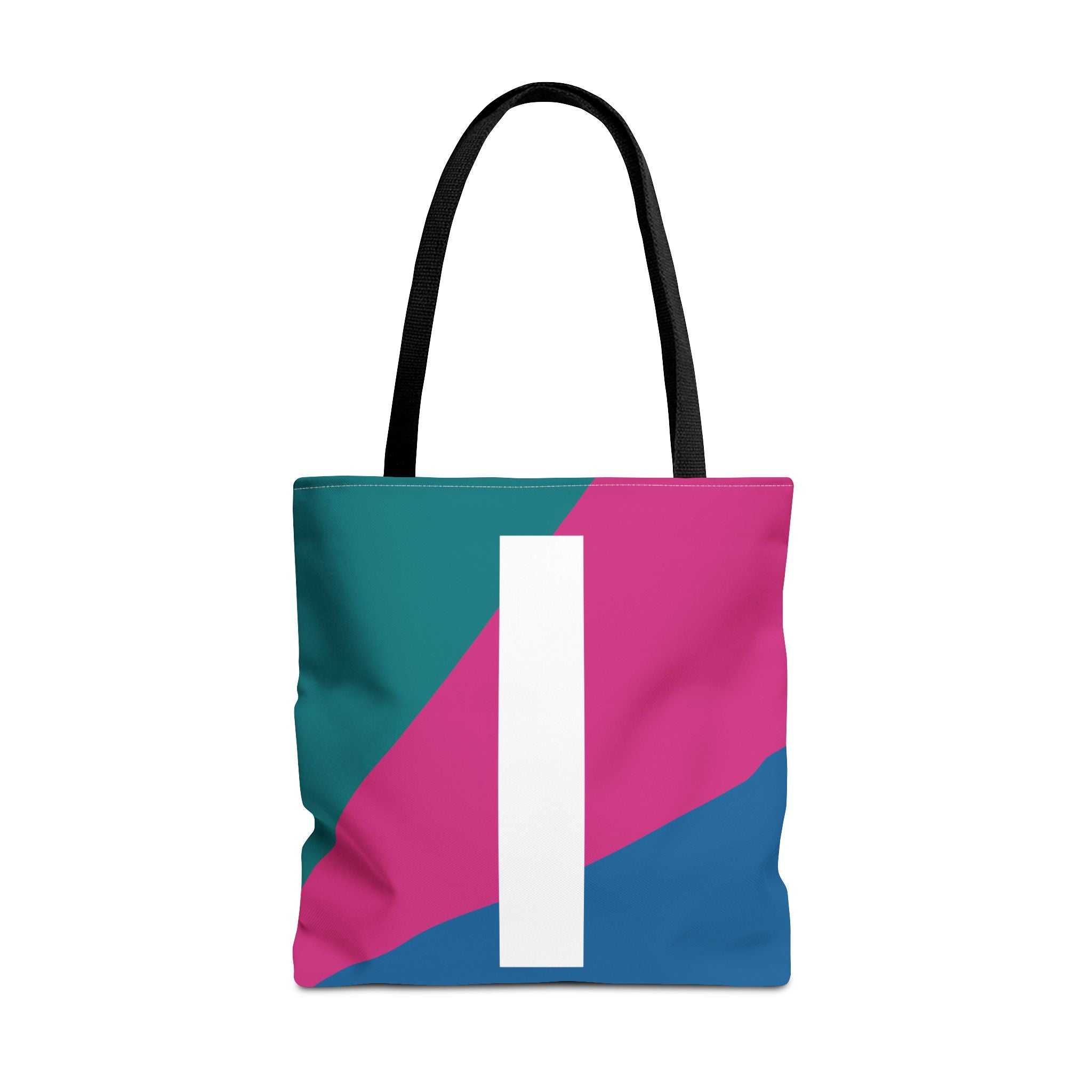 Monogram 'I' Colorblock Tote Bag — Personalized Initial I Shoulder Tote