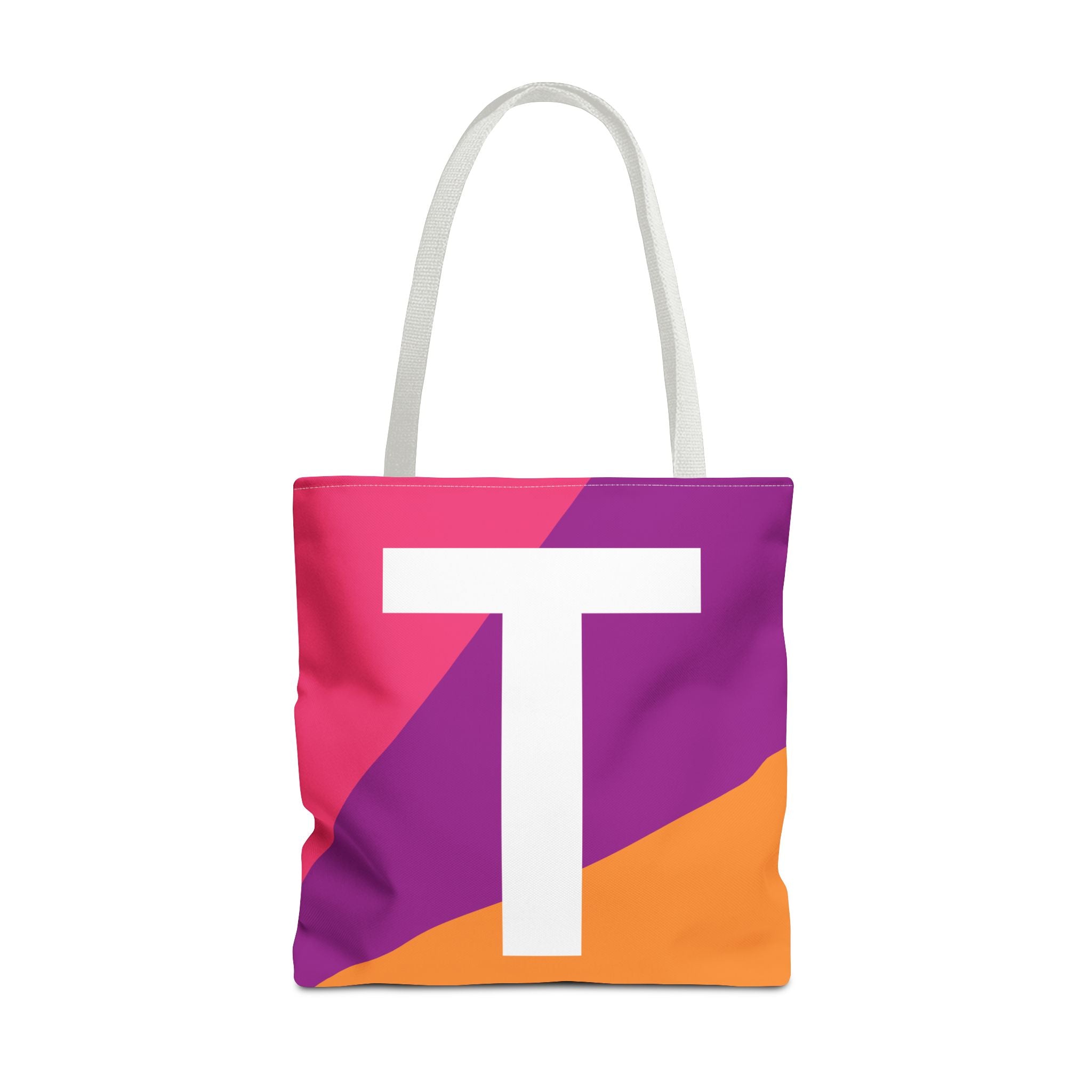 Monogram 'T' Colorblock Tote Bag — Personalized Initial T Shoulder Tote