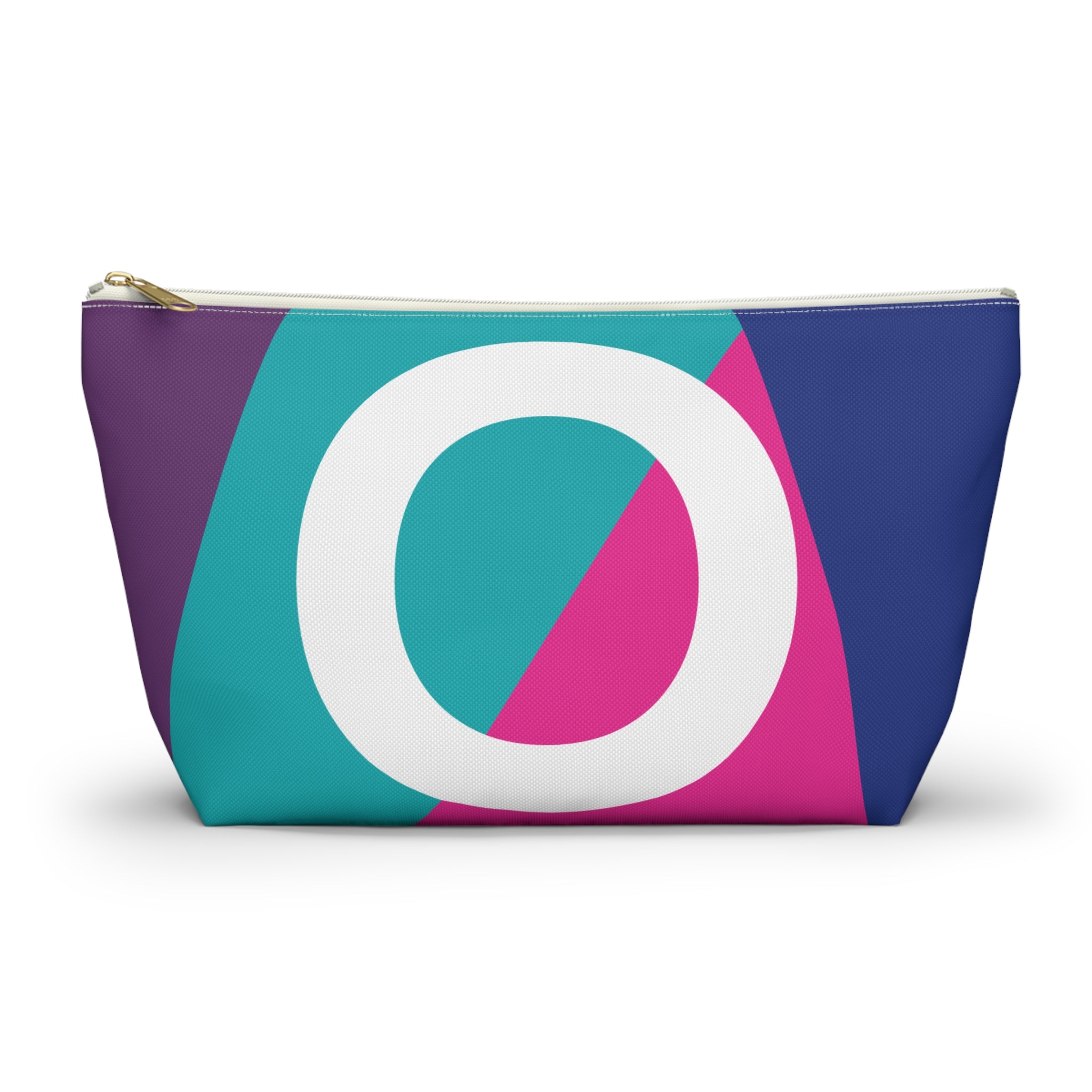 Initials Colorblock Accessory Pouch — Monogram O T-Bottom Cosmetic Bag