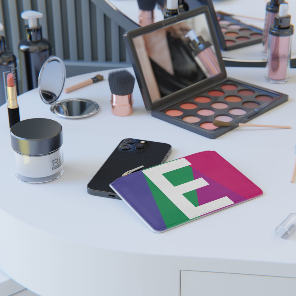 Initial E Mini Clutch — Colorblock Monogram Wristlet Wallet