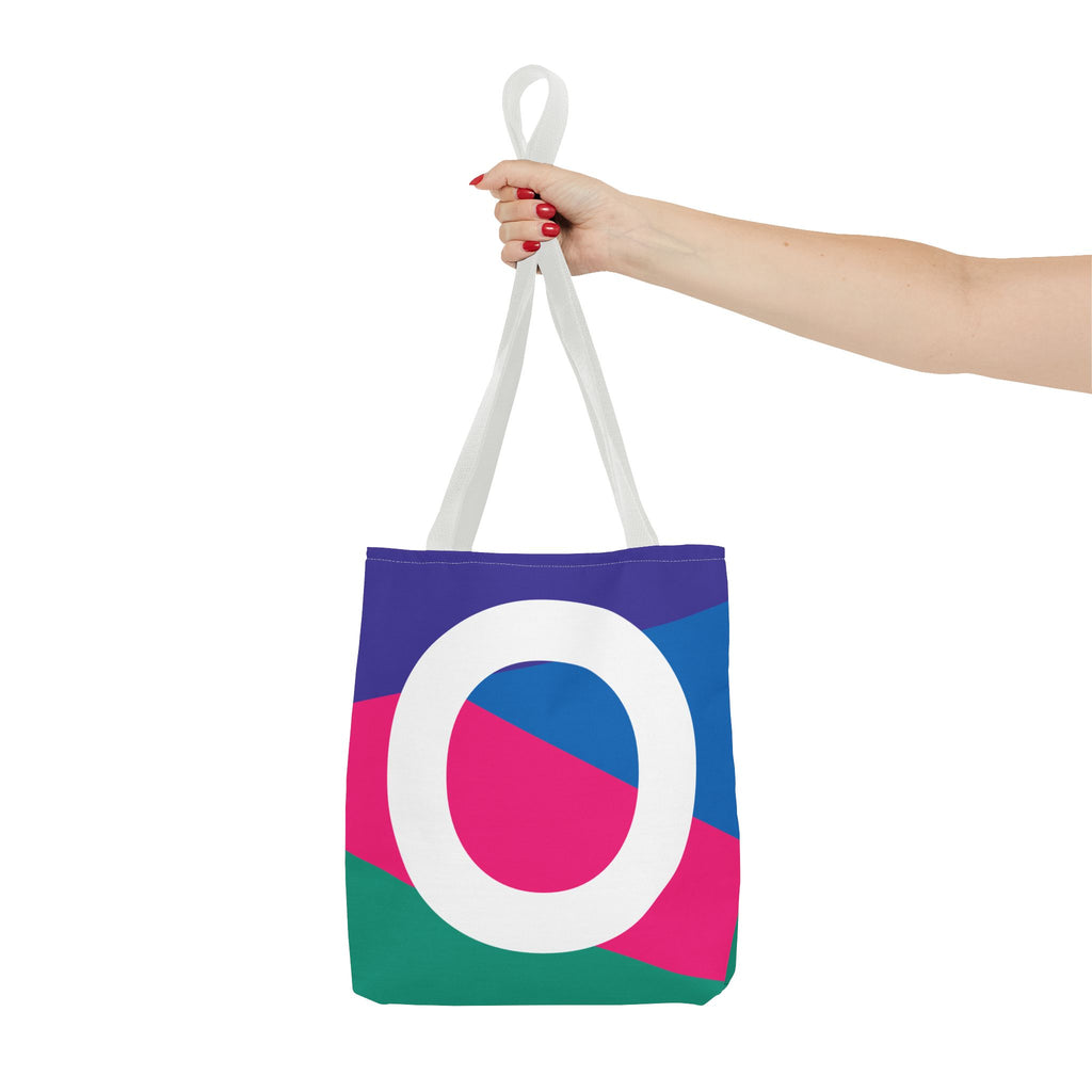Monogram 'O' Colorblock Tote Bag — Personalized Initial O Shoulder Tote