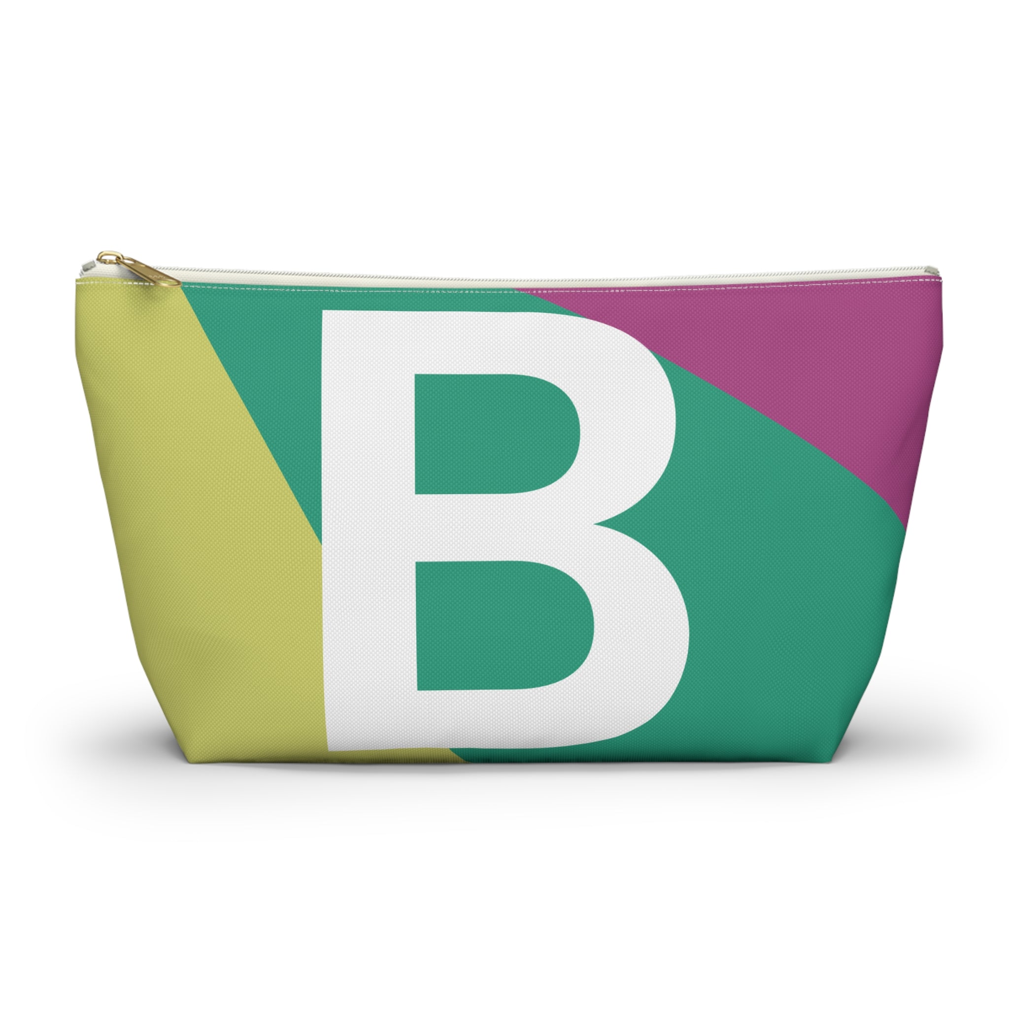 Initials Colorblock Accessory Pouch — Monogram B T-Bottom Cosmetic Bag