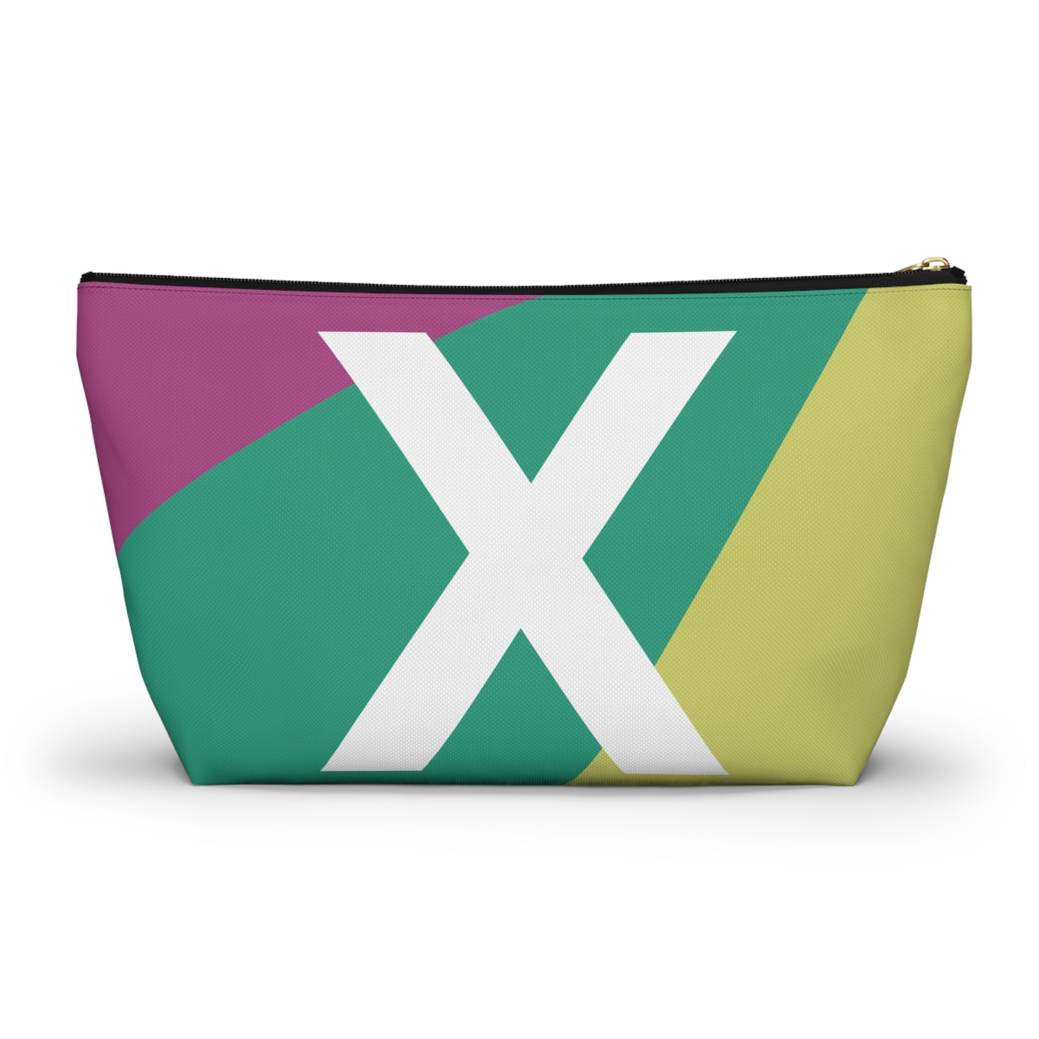 Initials Colorblock Accessory Pouch — Monogram X T-Bottom Cosmetic Bag