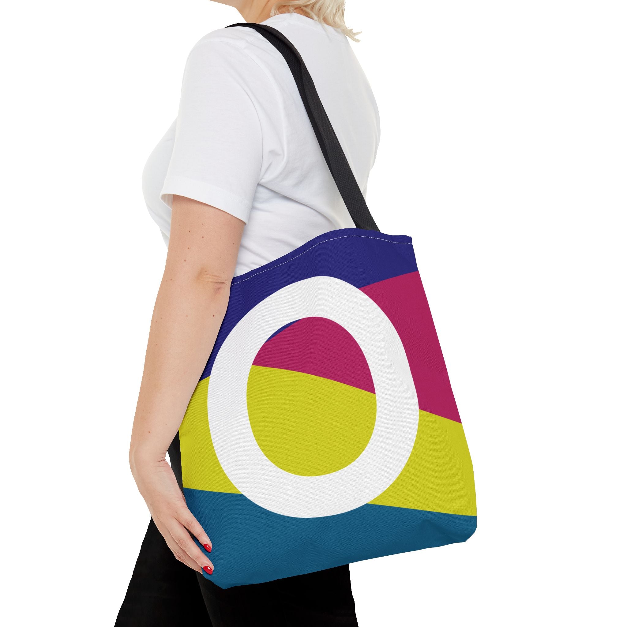 Monogram 'O' Colorblock Tote Bag — Personalized Initial O Shoulder Tote