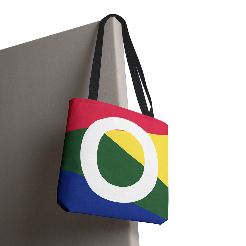 Monogram 'O' Colorblock Tote Bag — Personalized Initial O Shoulder Tote