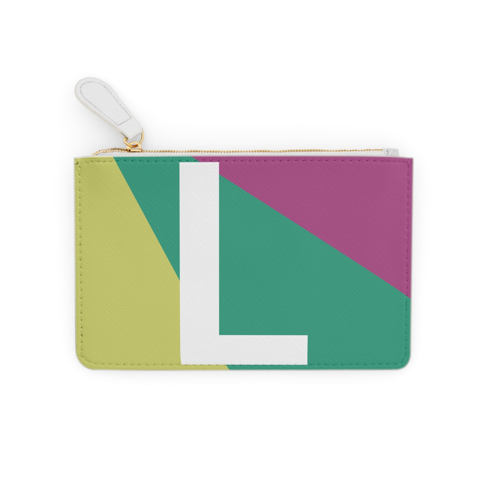 Initial L Mini Clutch — Colorblock Monogram Wristlet Wallet