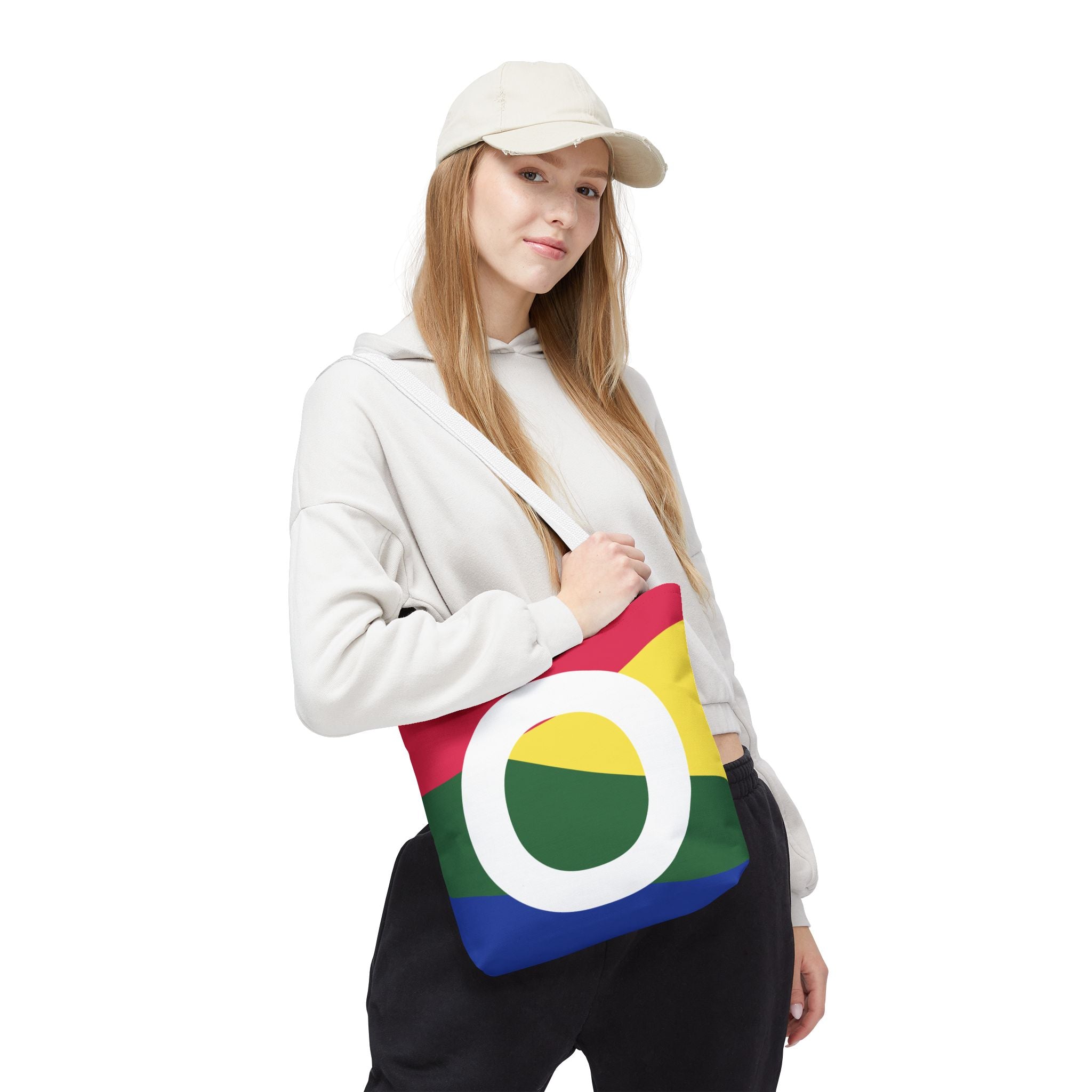 Monogram 'O' Colorblock Tote Bag — Personalized Initial O Shoulder Tote