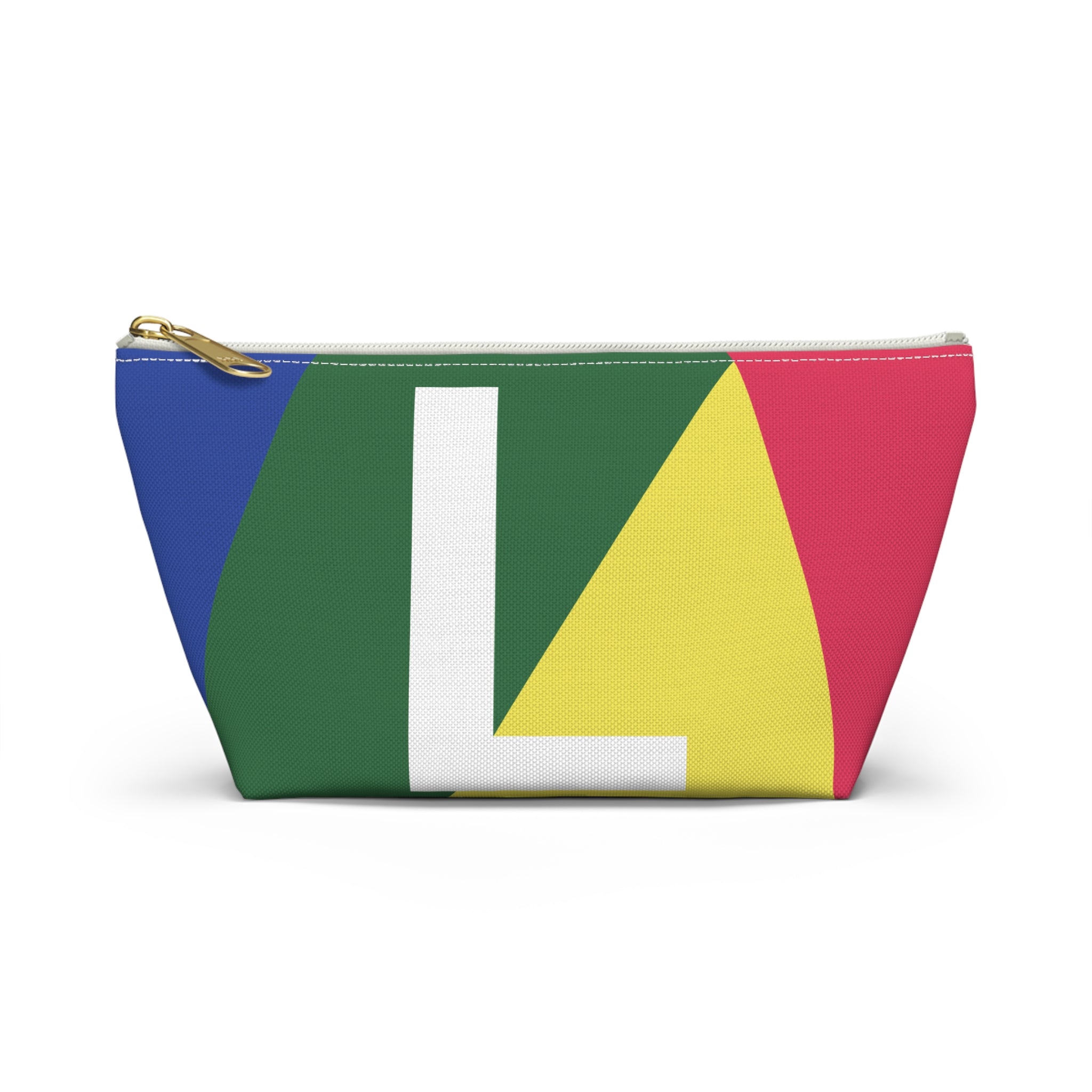 Initials Colorblock Accessory Pouch — Monogram L T-Bottom Cosmetic Bag