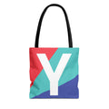 Monogram 'Y' Colorblock Tote Bag — Personalized Initial Y Shoulder Tote