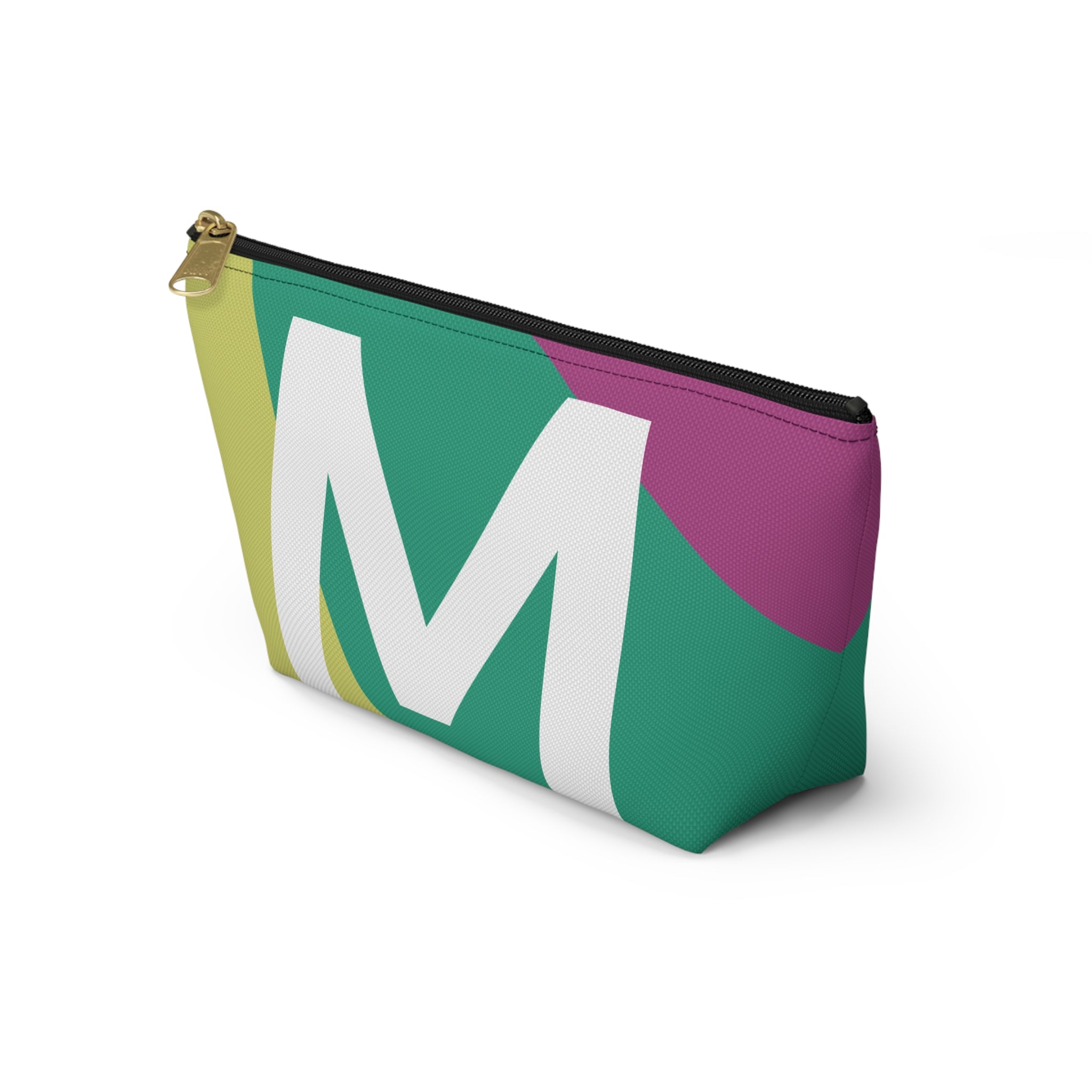 Initials Colorblock Accessory Pouch — Monogram M T-Bottom Cosmetic Bag