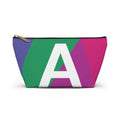Initials Colorblock Accessory Pouch — Monogram A T-Bottom Cosmetic Bag
