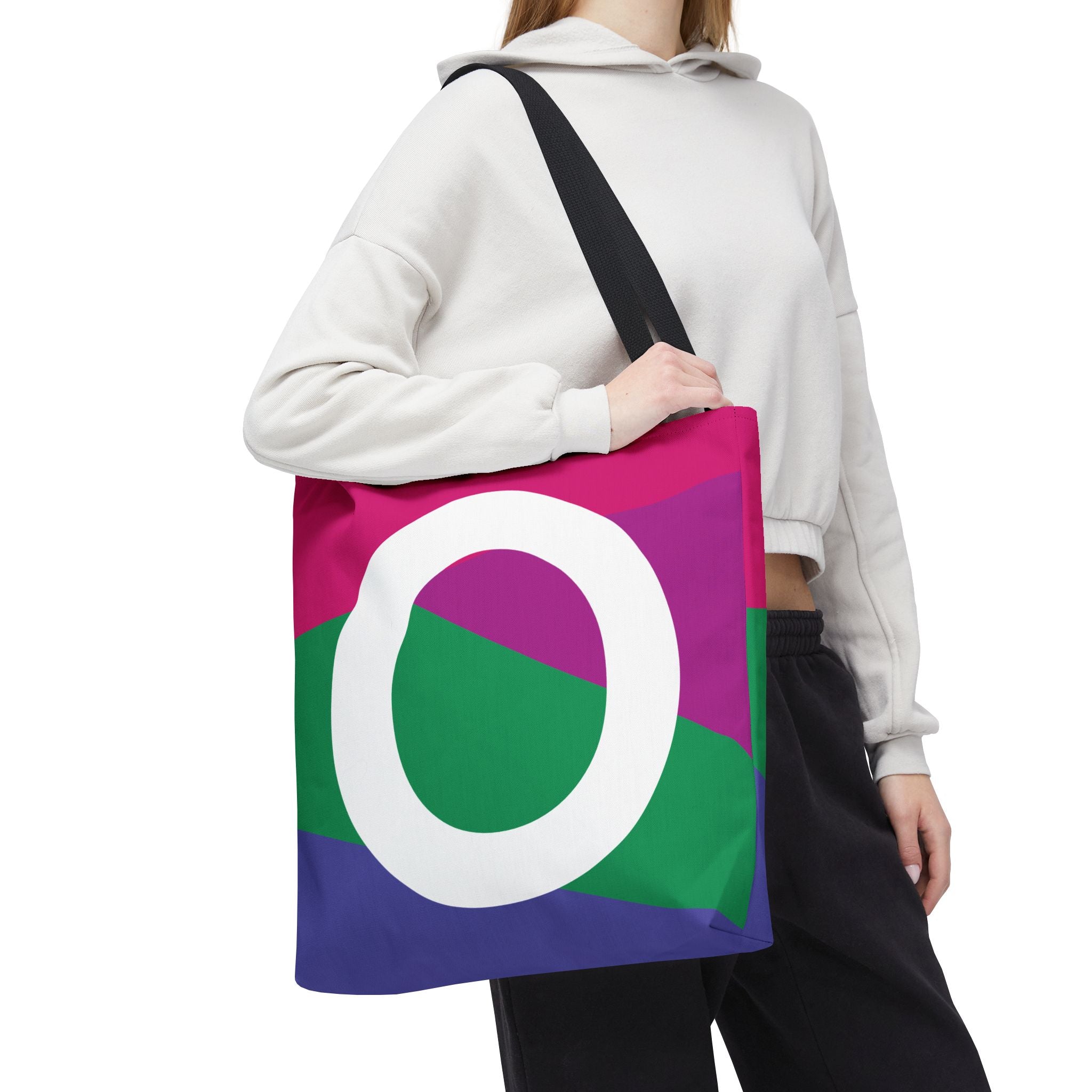 Monogram 'O' Colorblock Tote Bag — Personalized Initial O Shoulder Tote