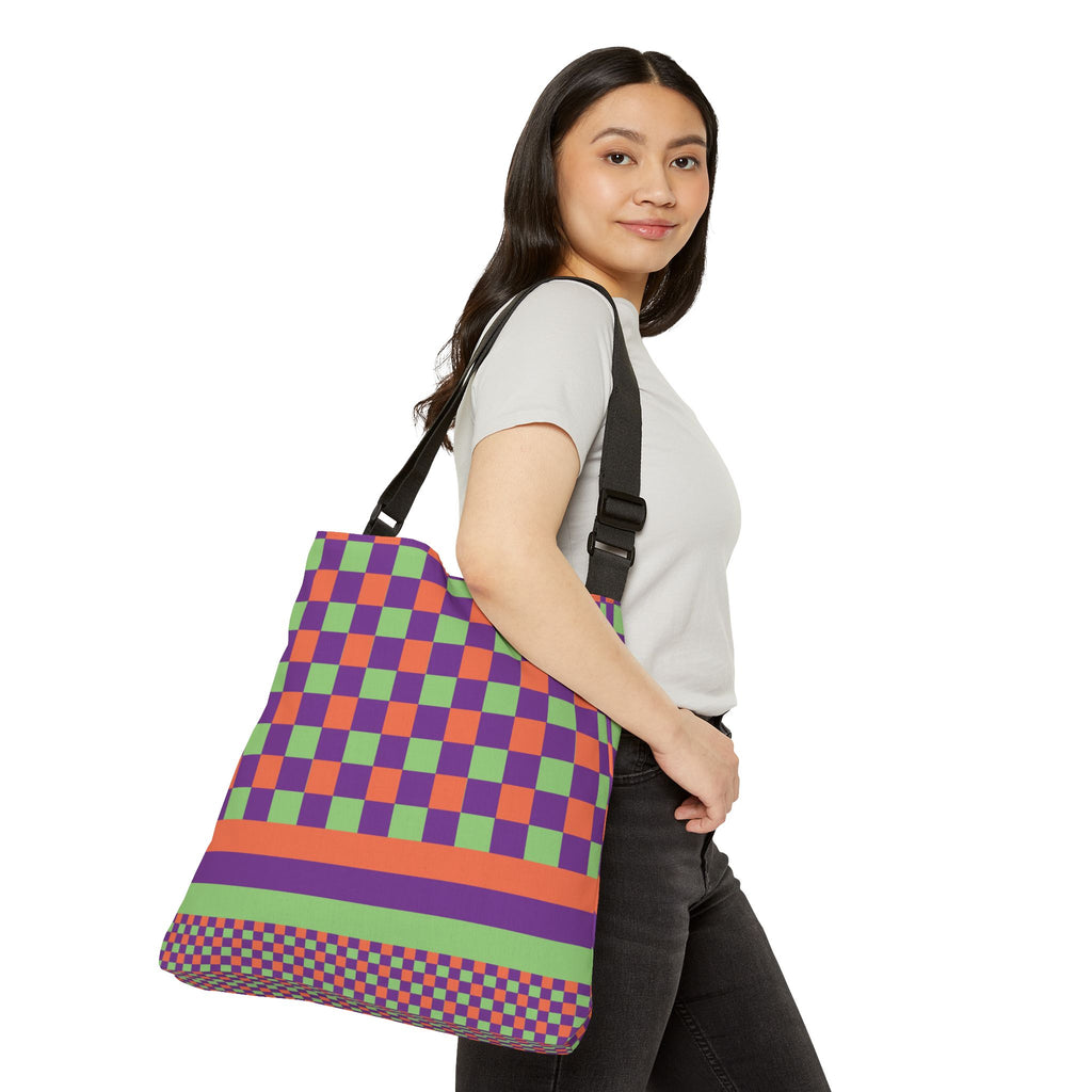 Colorblock Geometric Tote Bag