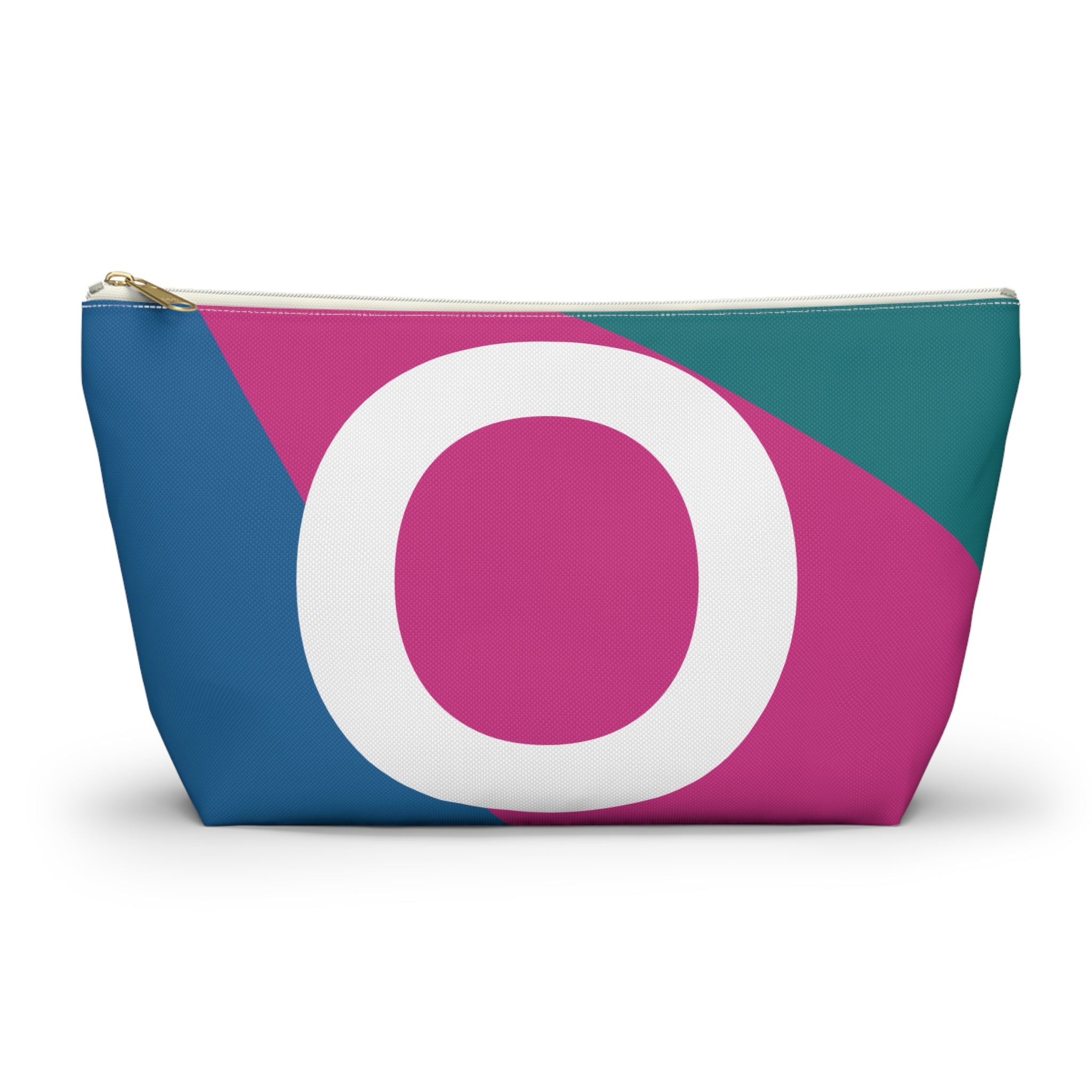 Initials Colorblock Accessory Pouch — Monogram O T-Bottom Cosmetic Bag
