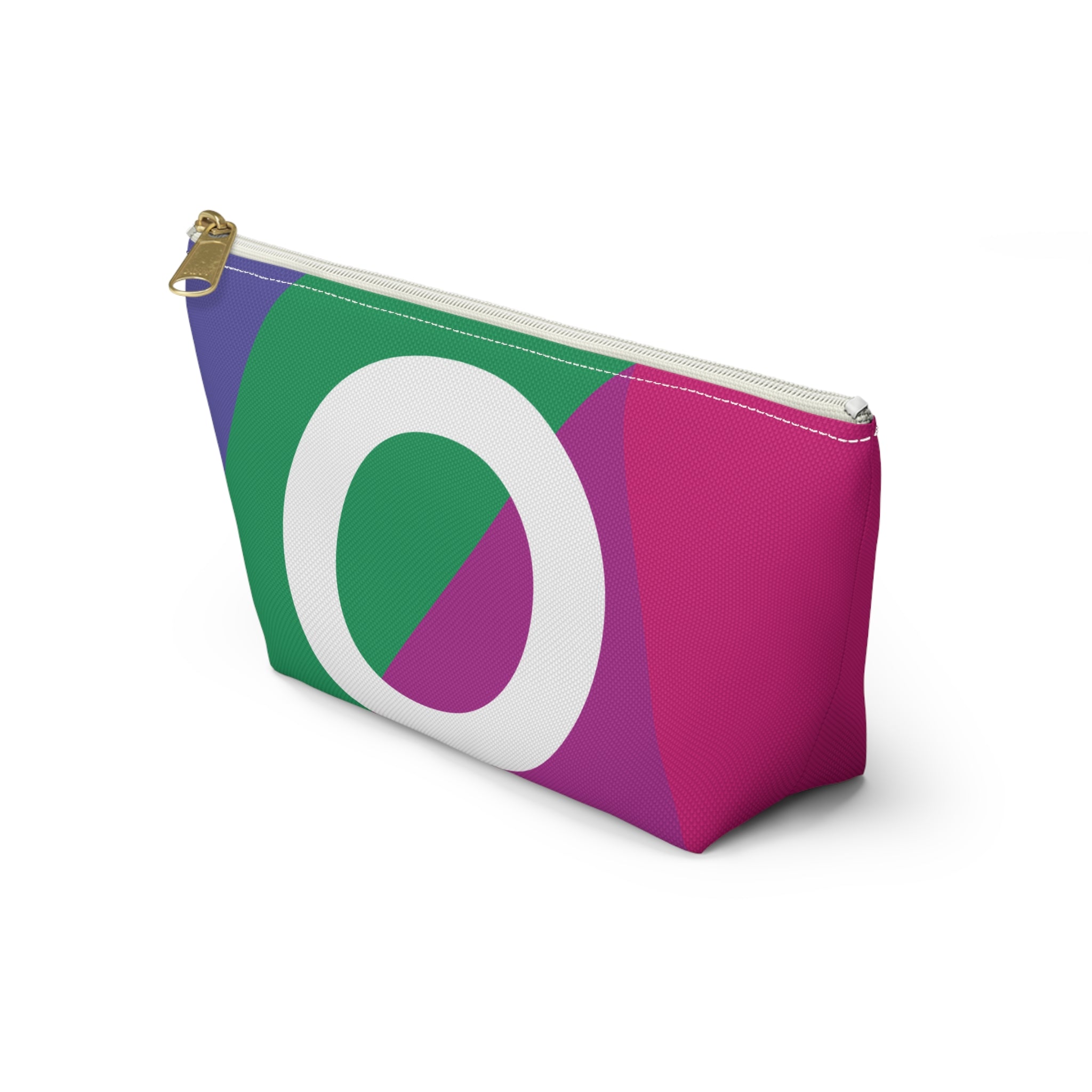Initials Colorblock Accessory Pouch — Monogram O T-Bottom Cosmetic Bag
