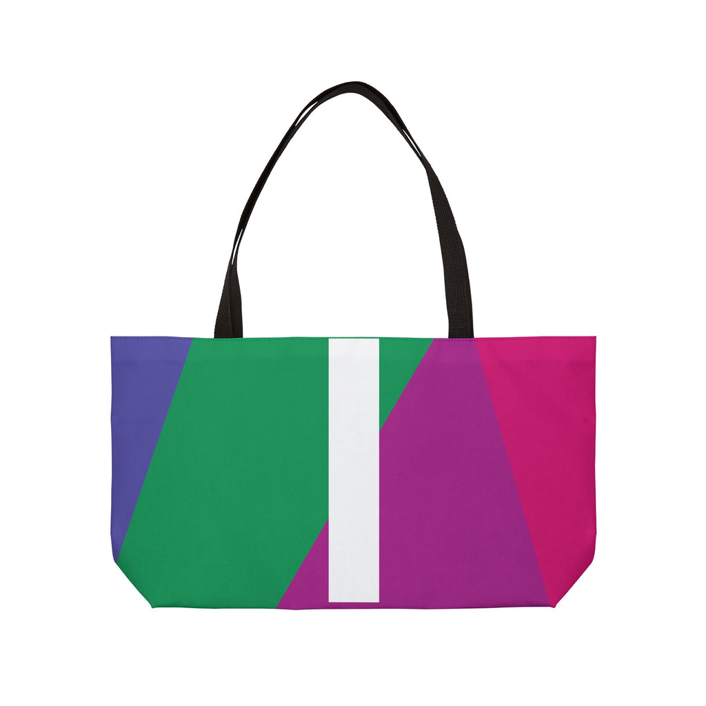 Personalized 'I' Colorblock Tote Bag — Monogram Weekender Tote