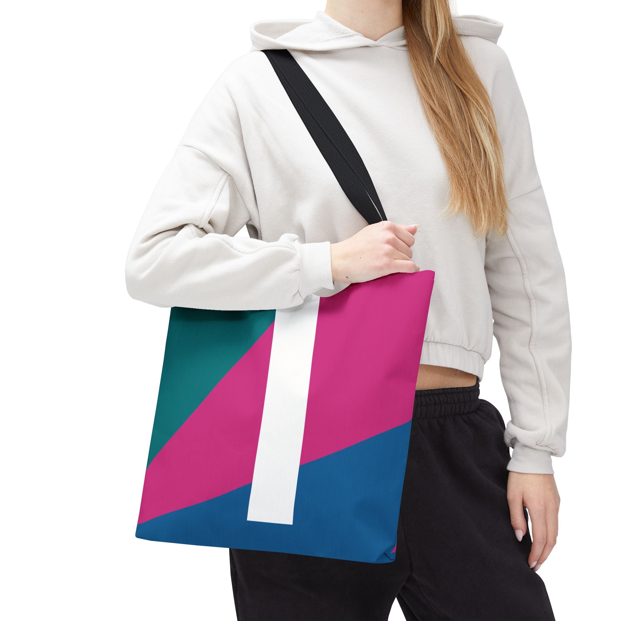 Monogram 'I' Colorblock Tote Bag — Personalized Initial I Shoulder Tote