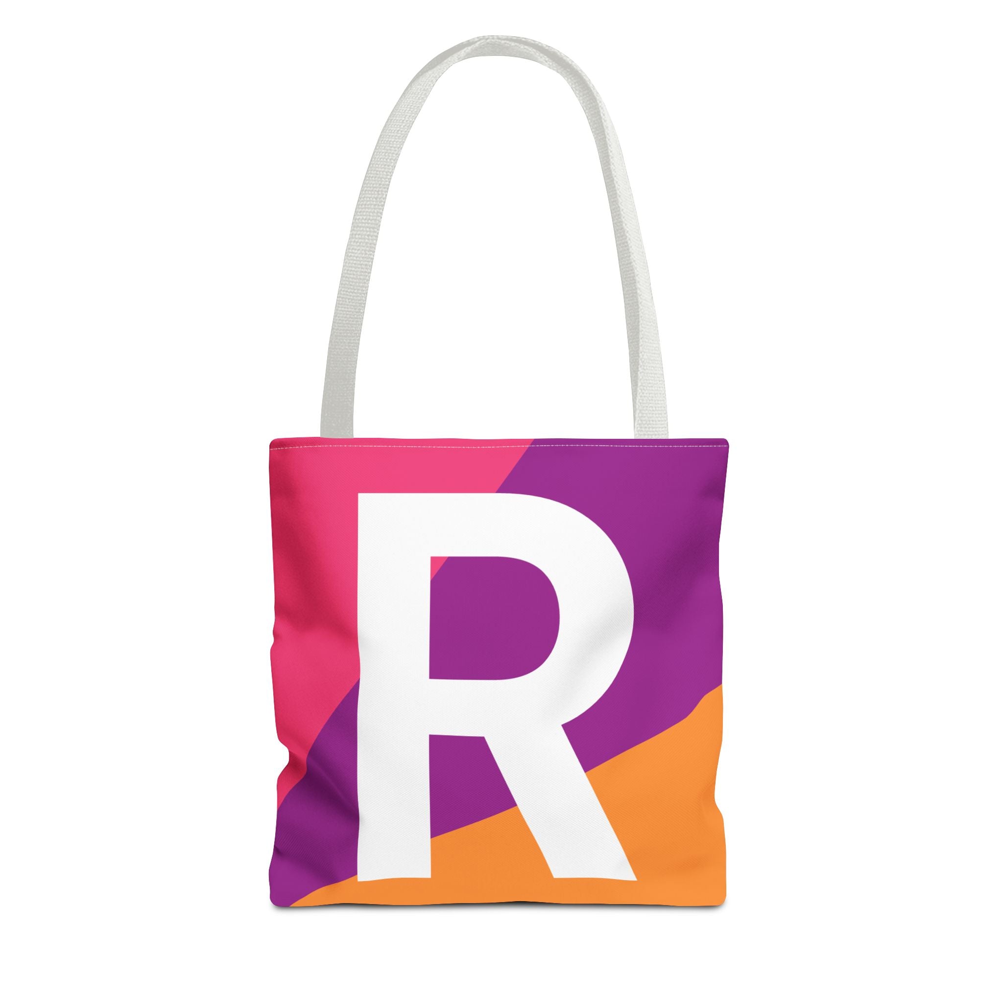 Monogram 'R' Colorblock Tote Bag — Personalized Initial R Shoulder Tote