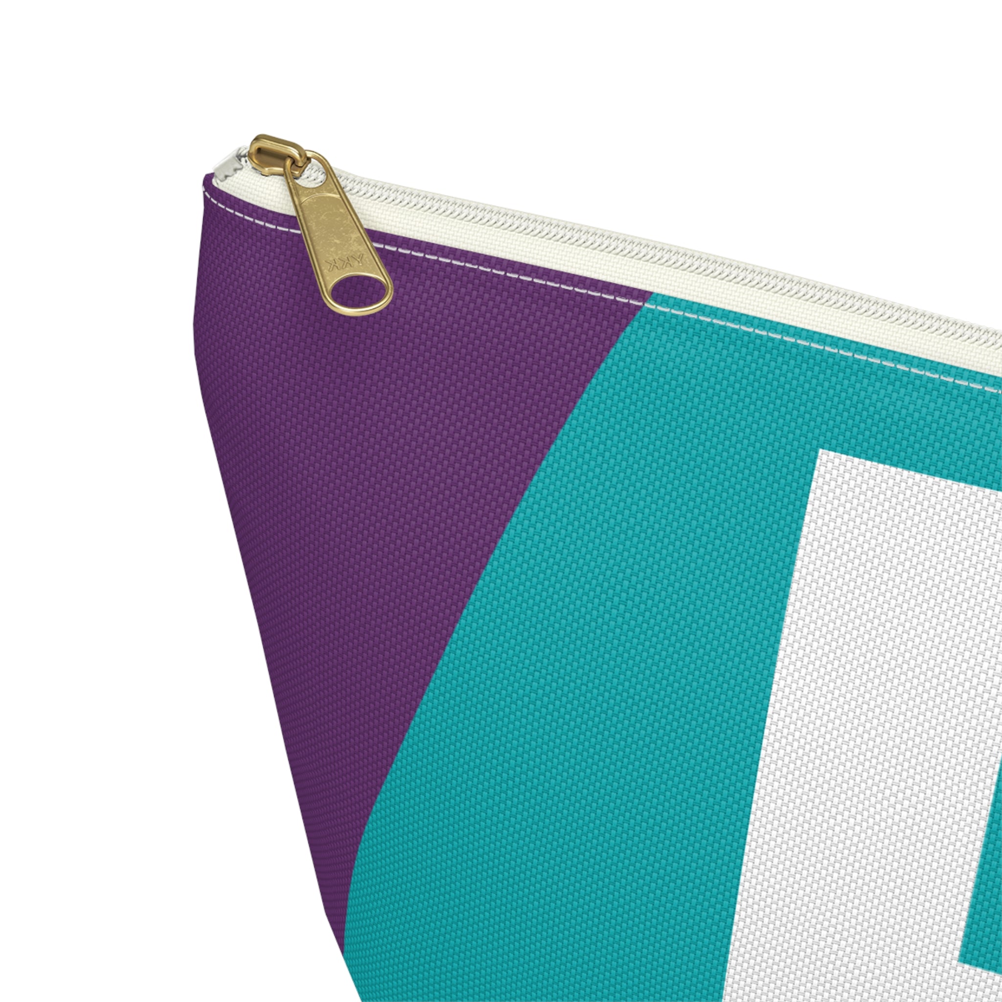 Initials Colorblock Accessory Pouch — Monogram F T-Bottom Cosmetic Bag