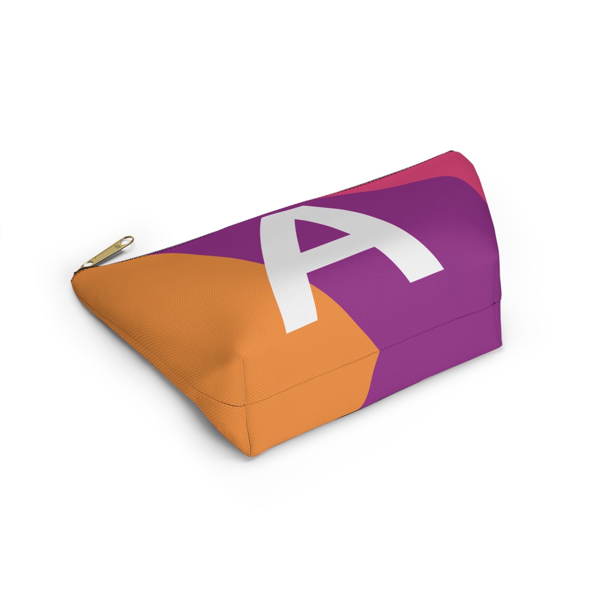 Initials Colorblock Accessory Pouch — Monogram A T-Bottom Cosmetic Bag