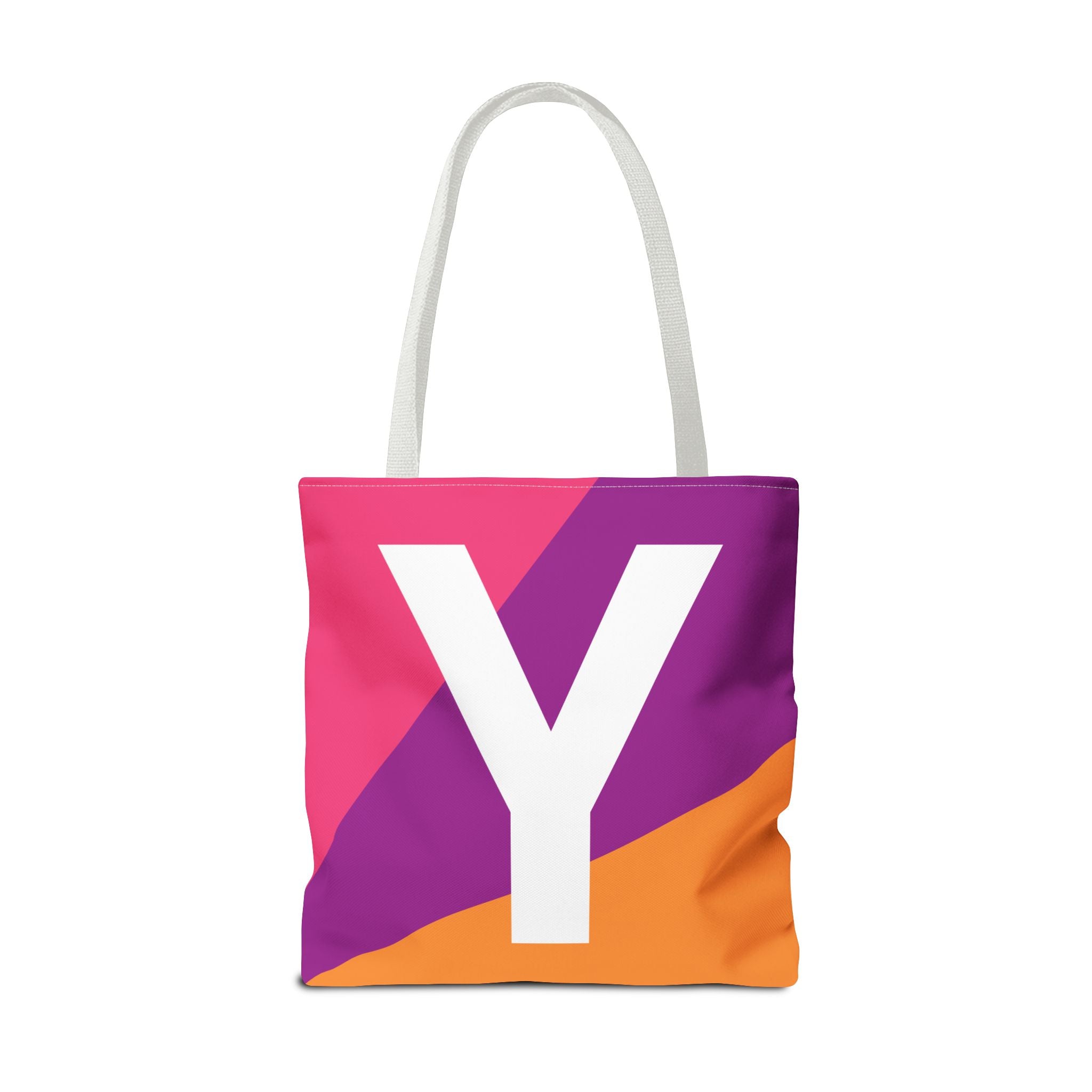 Monogram 'Y' Colorblock Tote Bag — Personalized Initial Y Shoulder Tote