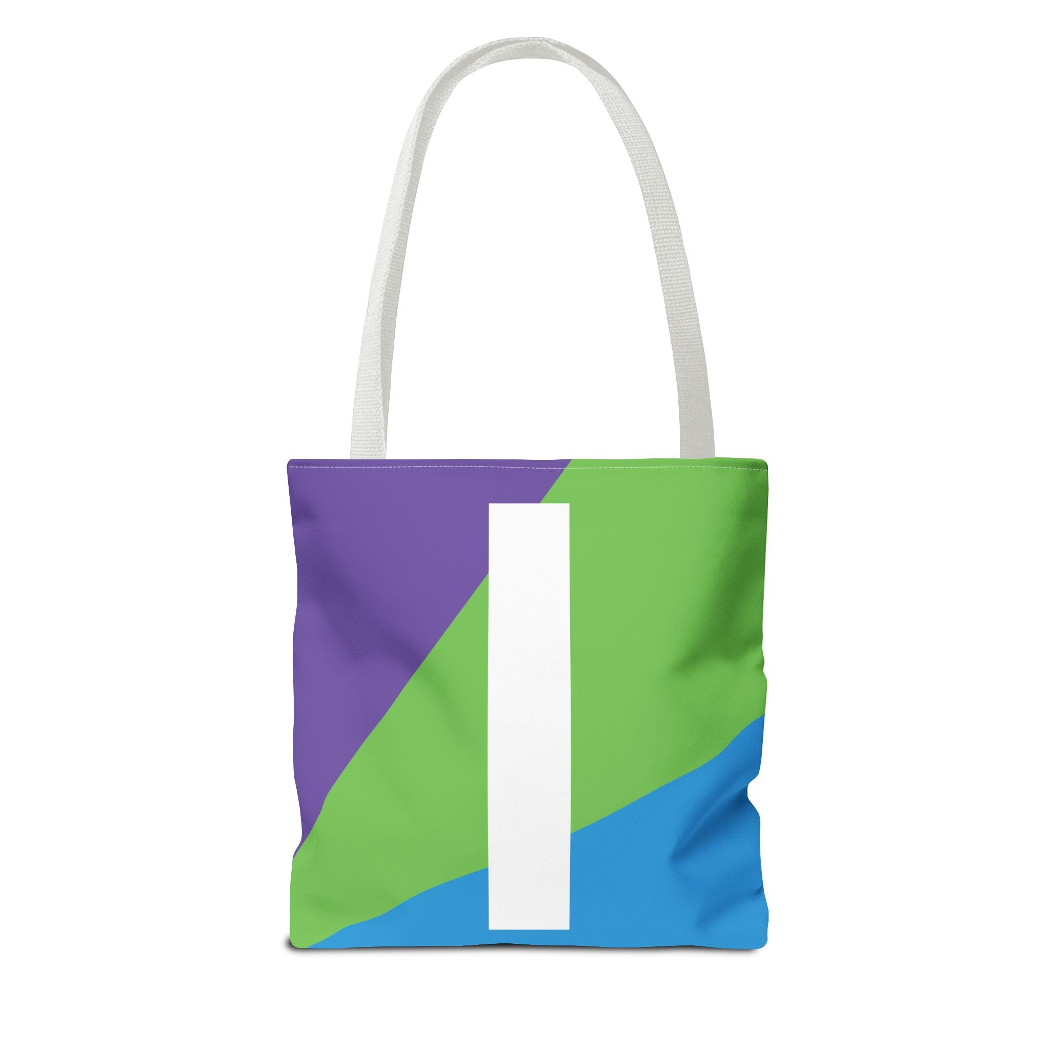 Monogram 'I' Colorblock Tote Bag — Personalized Initial I Shoulder Tote