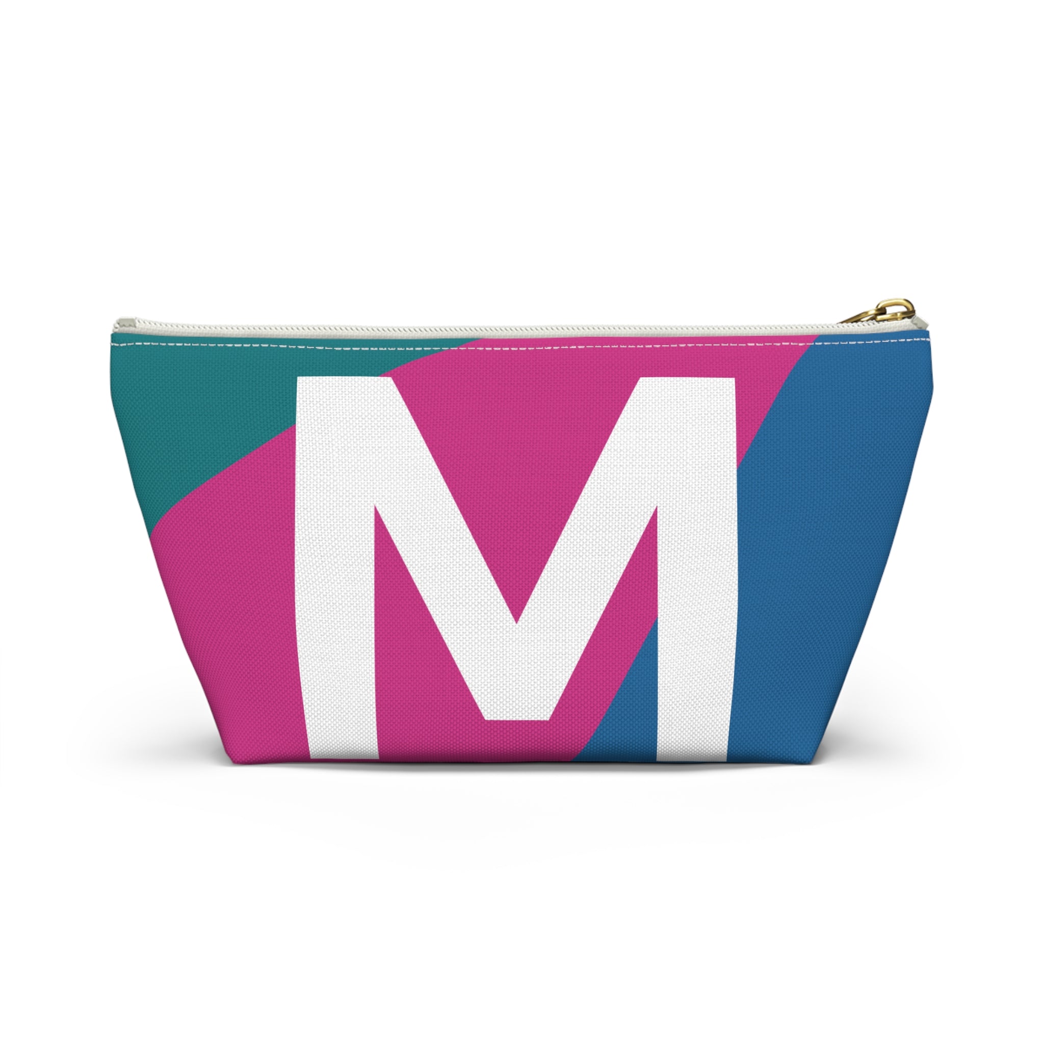 Initials Colorblock Accessory Pouch — Monogram M T-Bottom Cosmetic Bag