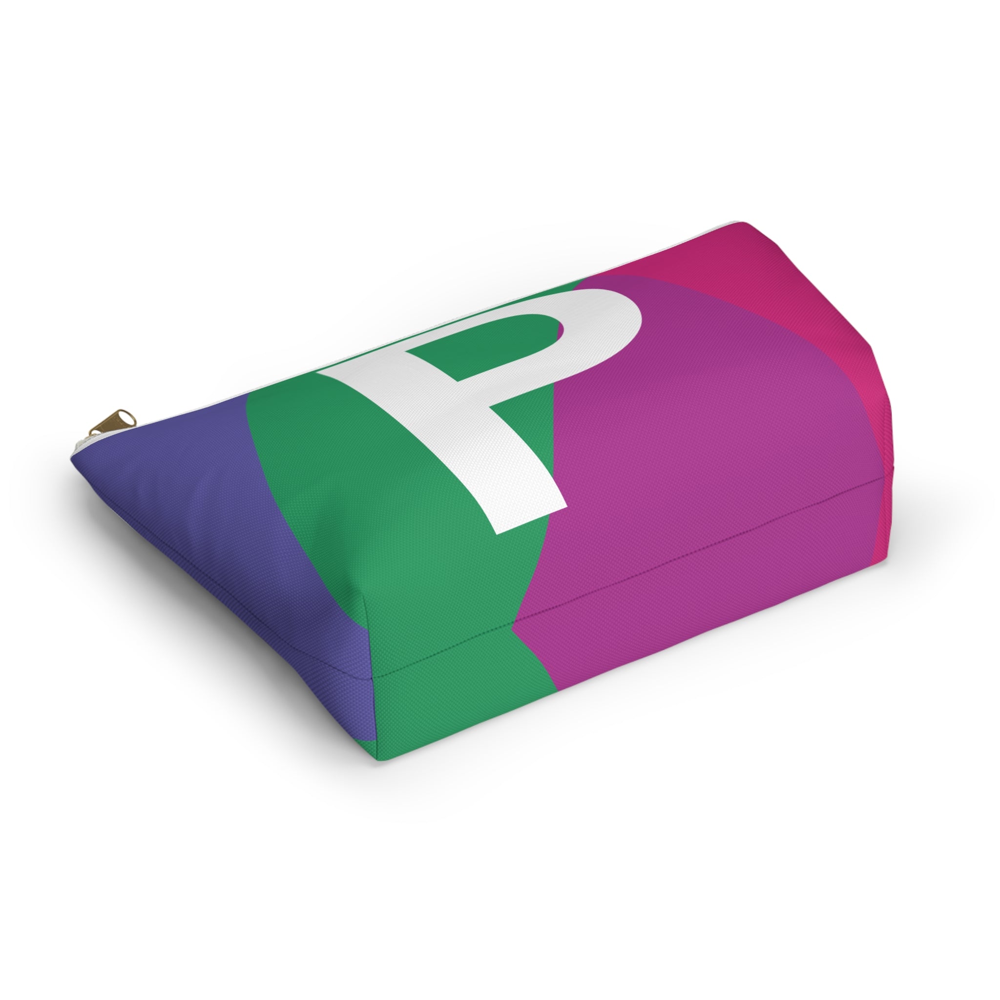 Initials Colorblock Accessory Pouch — Monogram P T-Bottom Cosmetic Bag