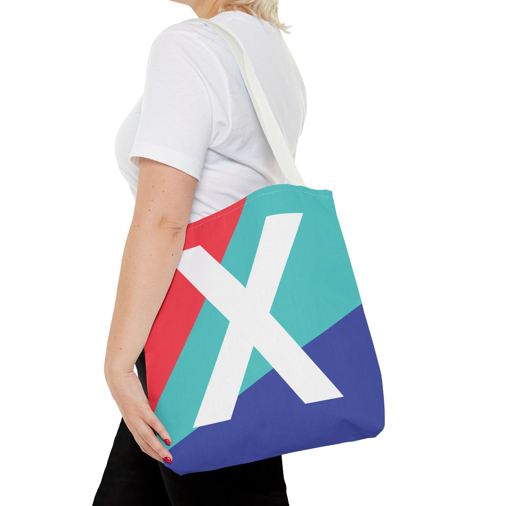 Monogram 'X' Colorblock Tote Bag — Personalized Initial X Shoulder Tote