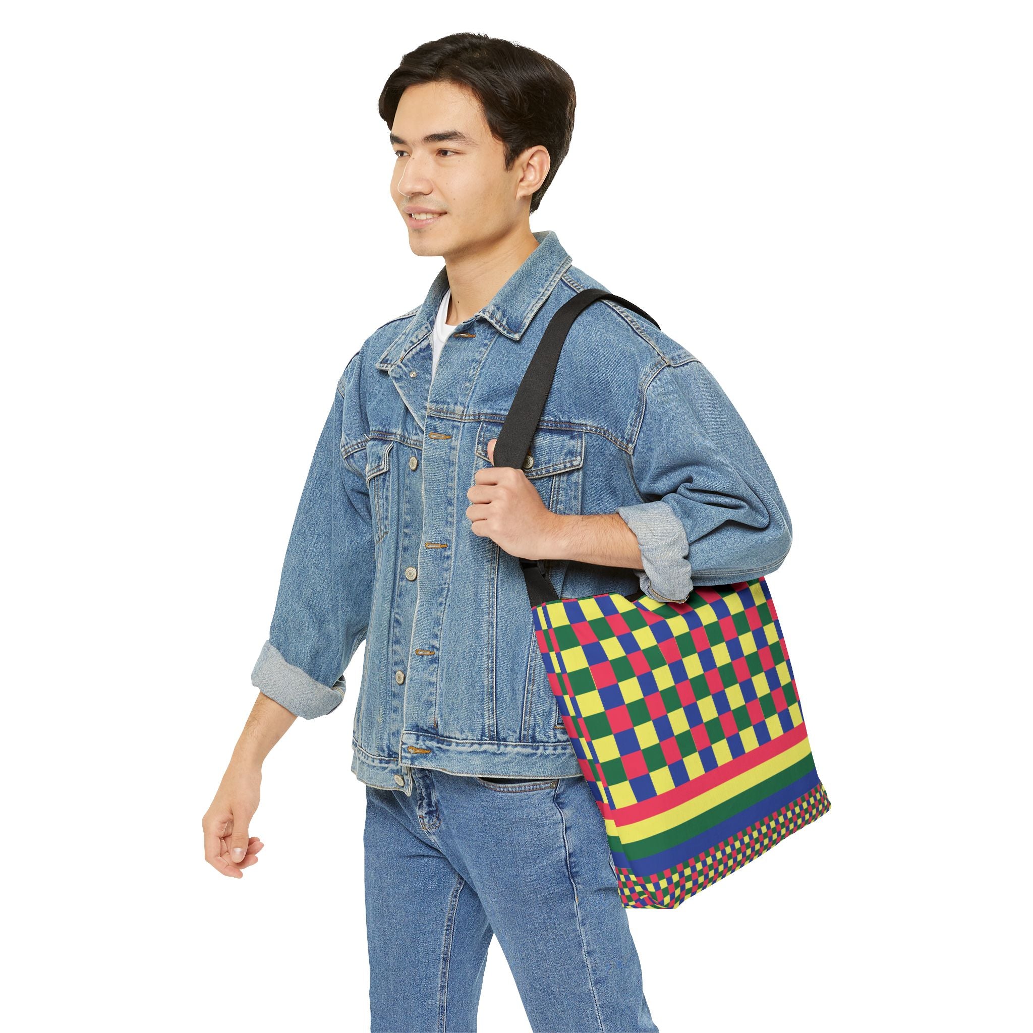 Colorblock Geometric Tote Bag