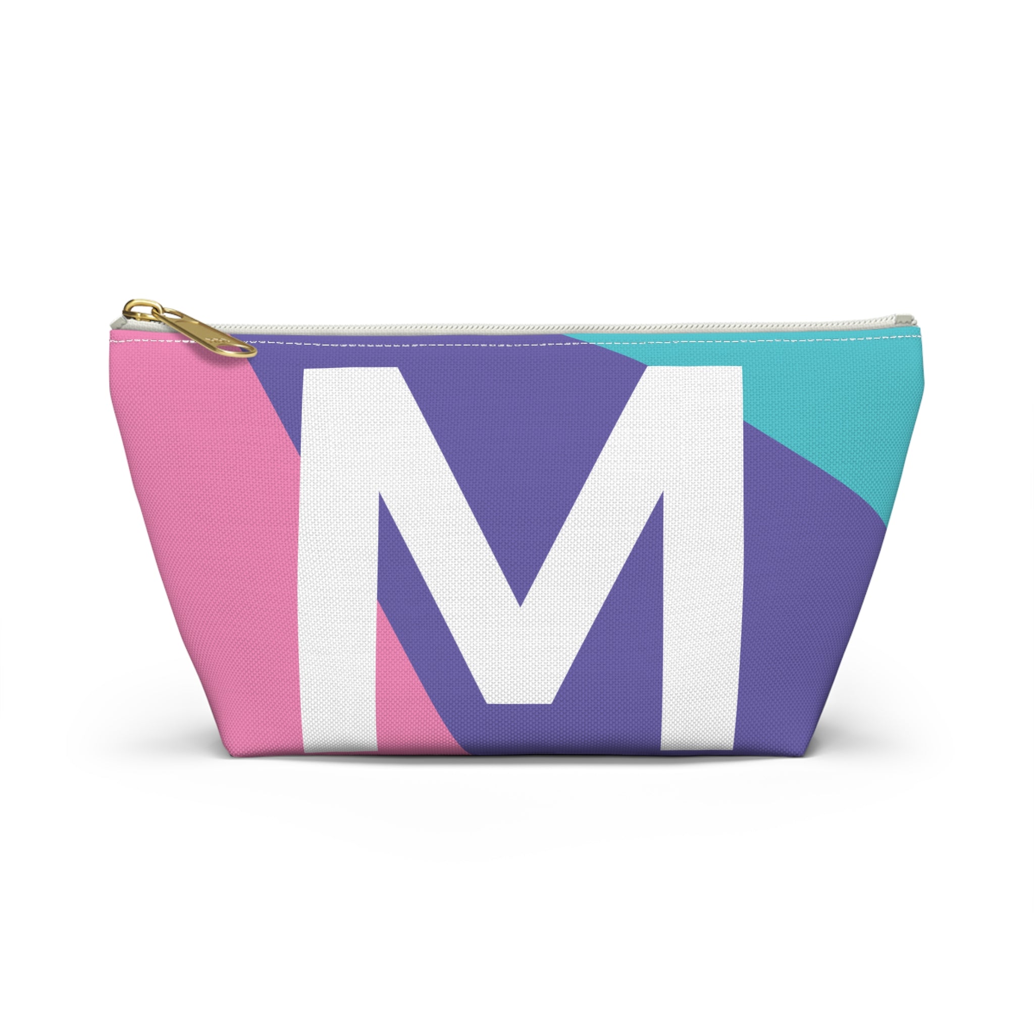 Initials Colorblock Accessory Pouch — Monogram M T-Bottom Cosmetic Bag