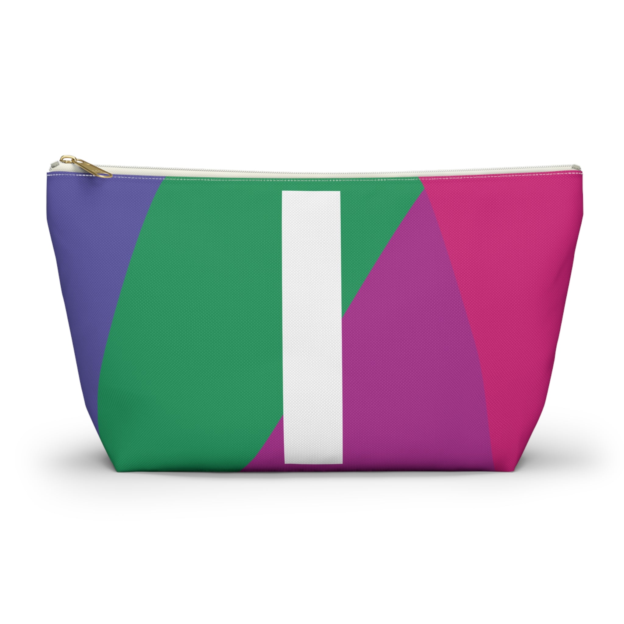 Initials Colorblock Accessory Pouch — Monogram I T-Bottom Cosmetic Bag