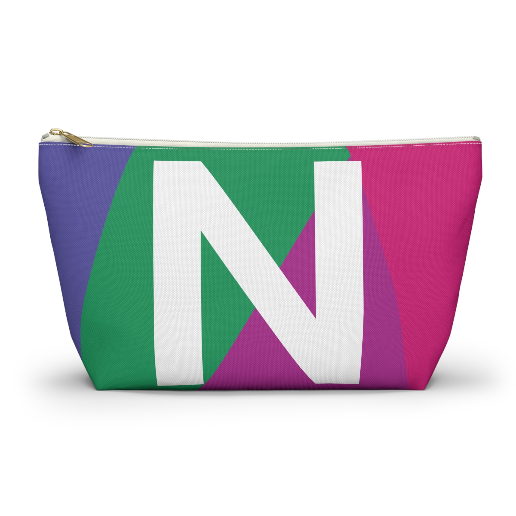 Initials Colorblock Accessory Pouch — Monogram N T-Bottom Cosmetic Bag